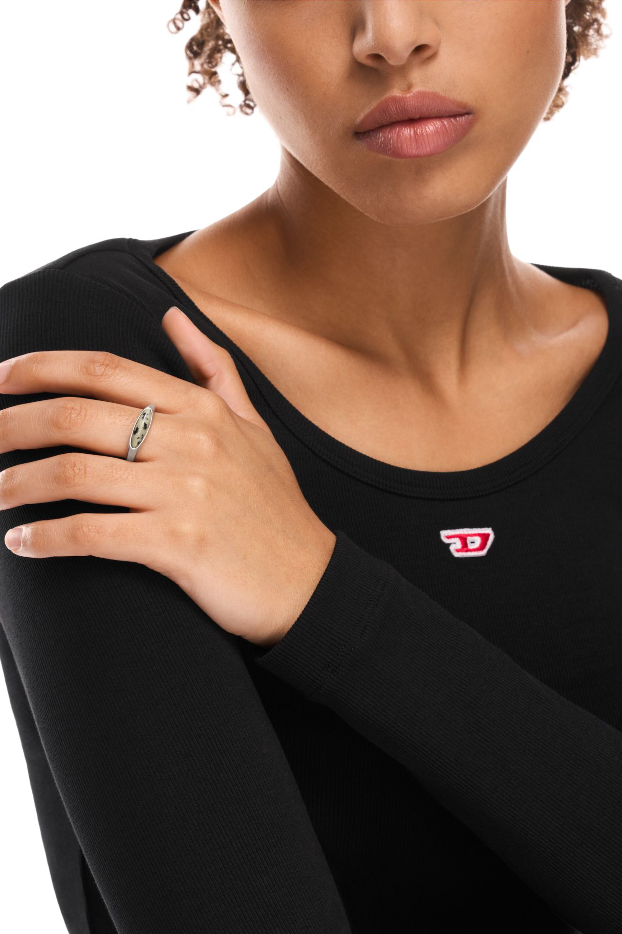 Diesel - DX167940 JEWELLERY, Anello chevalier in acciaio inossidabile Unisex in Argento - 4