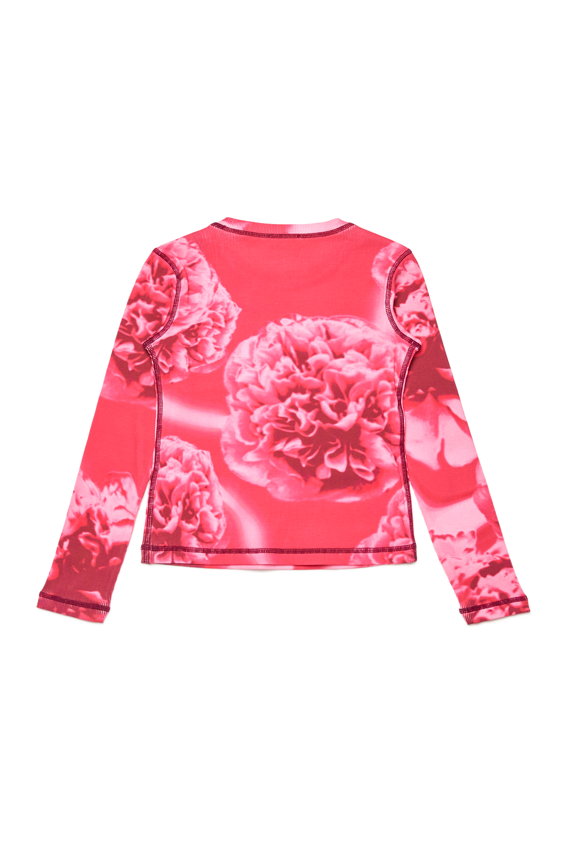 Diesel - TCLAUDY, Damen Geripptes Top mit floralem Print in Rosa - Image 2