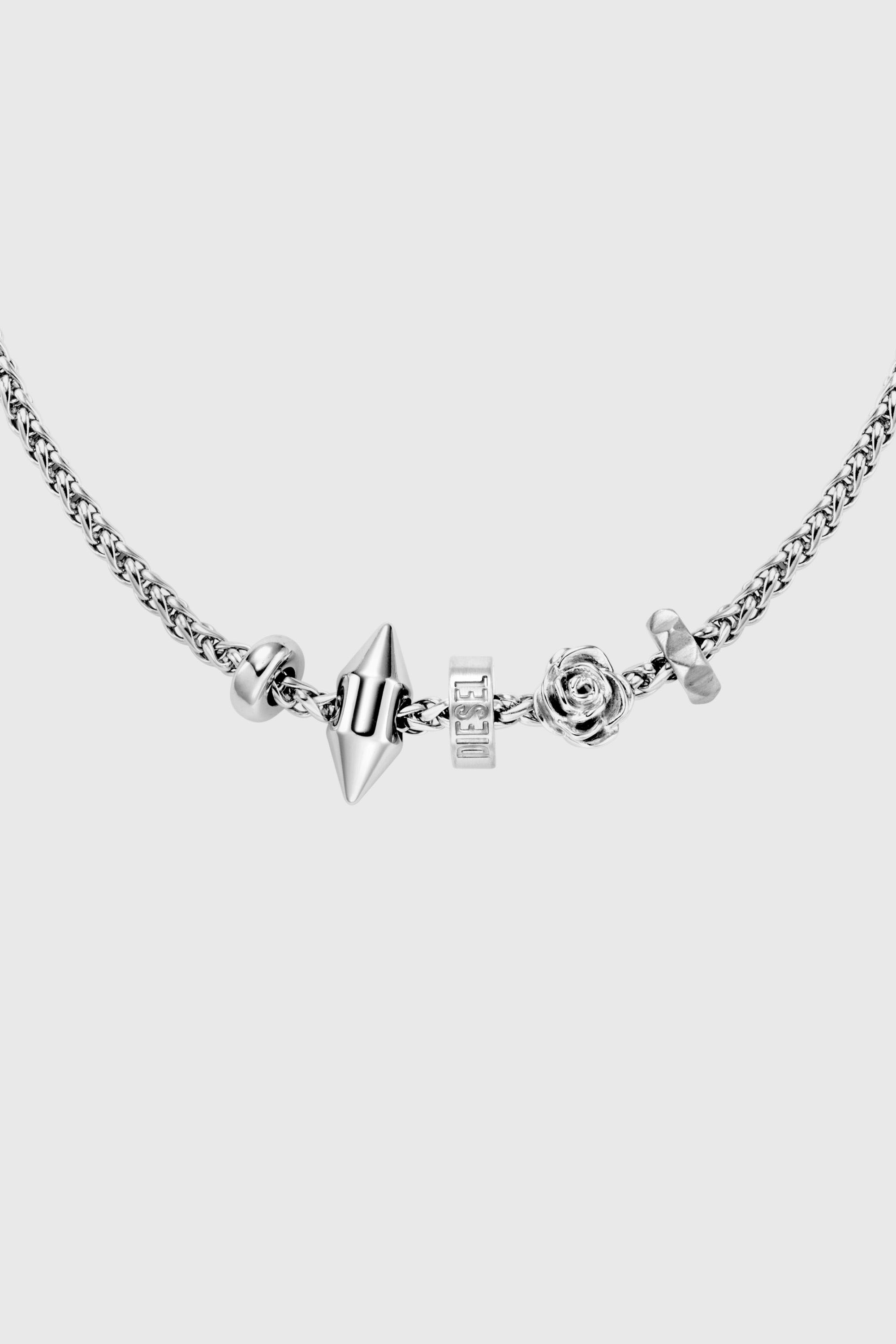 Diesel - DX1623040 JEWELLERY, Collier &agrave; breloque en acier inoxydable Mixte in Gris argent&eacute; - 2