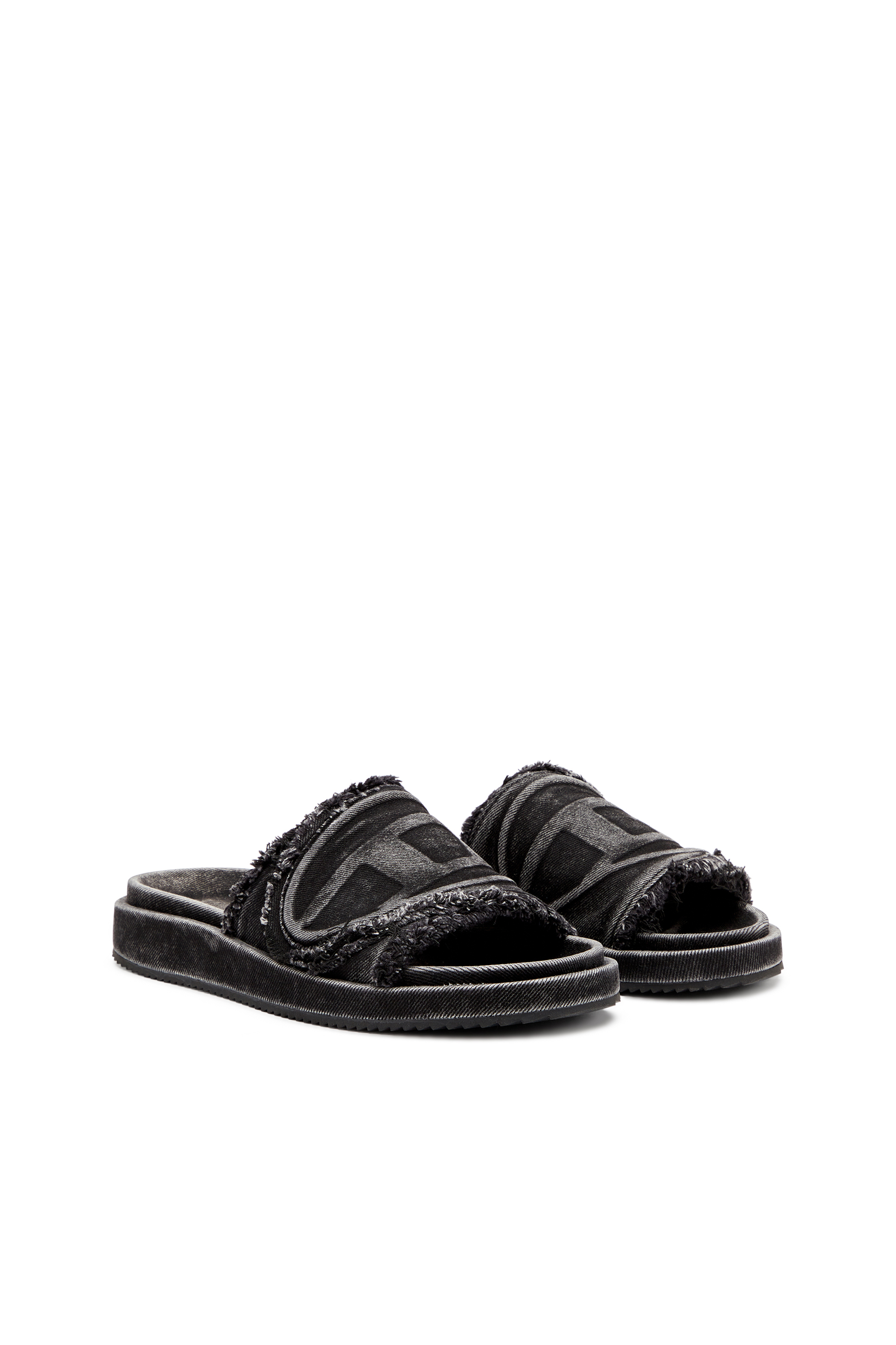 SA-SLIDE D OVAL, Nero Diesel - SA-SLIDE D OVAL, Sa-Slide D-Slide in denim distressed Unisex in Nero - 2