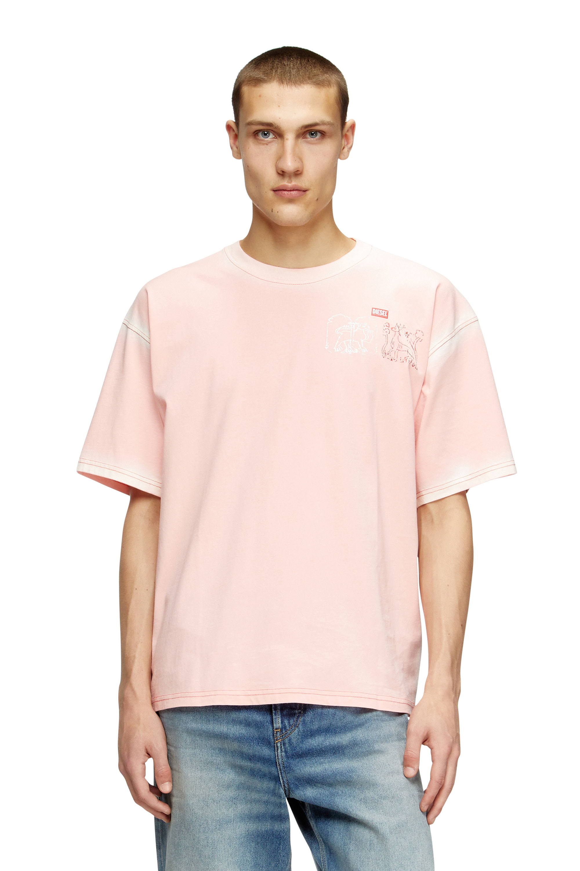 Diesel - T-BOXT-T10, T-shirt con stampa spada Uomo in Rosa - 3