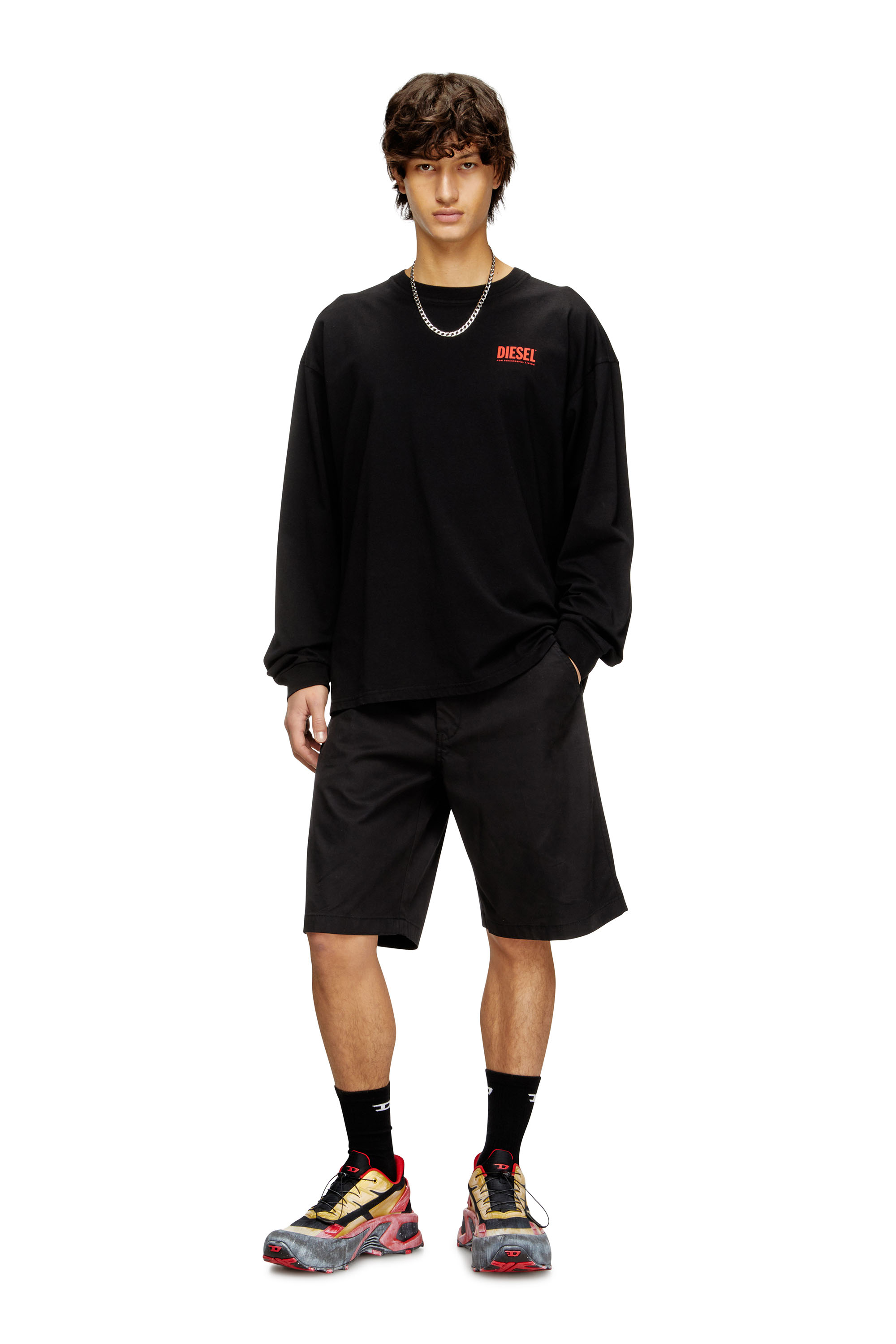 Diesel - T-BOXT-LS-BISK, T-shirt a maniche lunghe dal taglio rilassato con loghi Diesel Uomo in ToBeDefined - 2