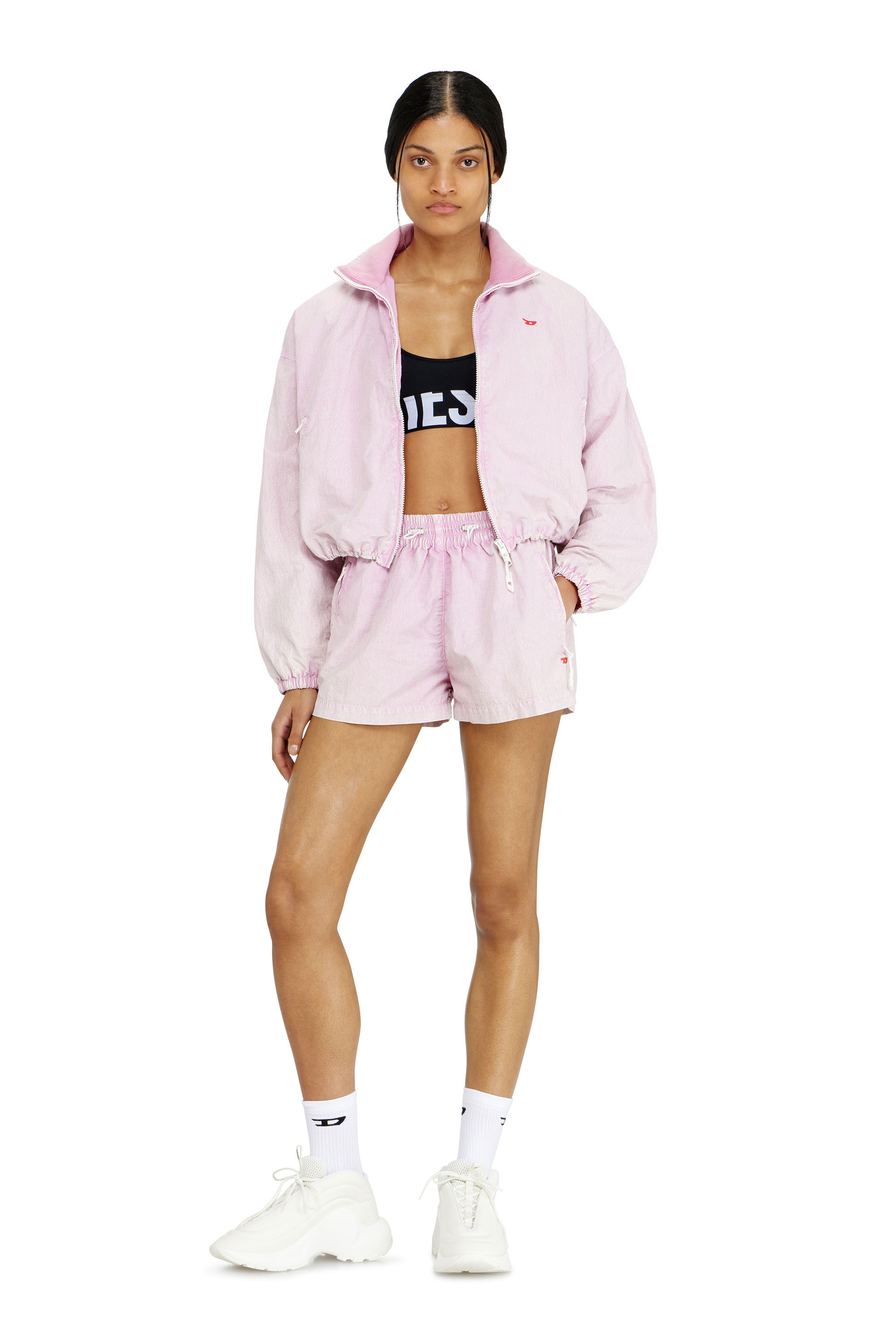 Diesel - ALLISON-D-POP, Reggiseno sportivo con logo tagliato Donna in Nero - 4