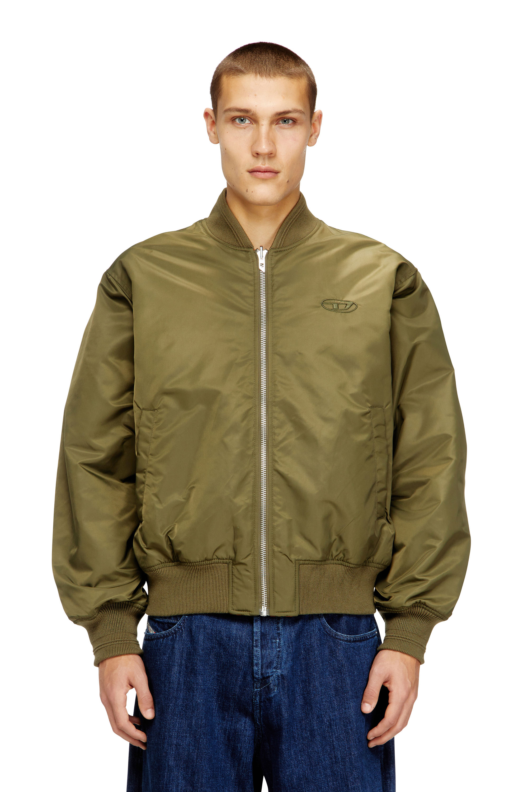Diesel - W-TYPE-D1, Giacca bomber imbottita con ricamo Oval D Uomo in Multicolor - 1