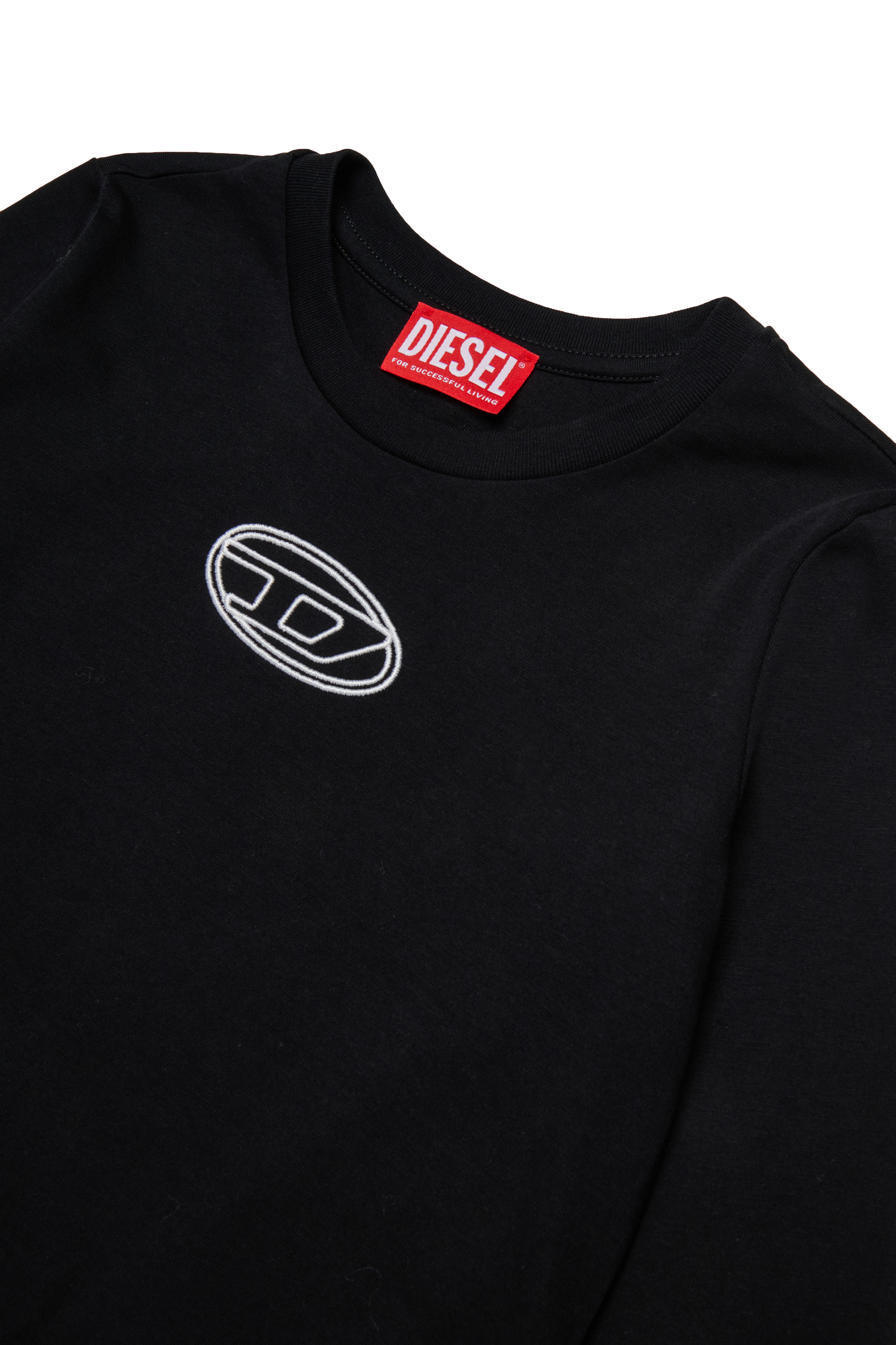 Diesel - TIVALSYLS, T-shirt in cotone con logo ricamato Donna in Nero - 3