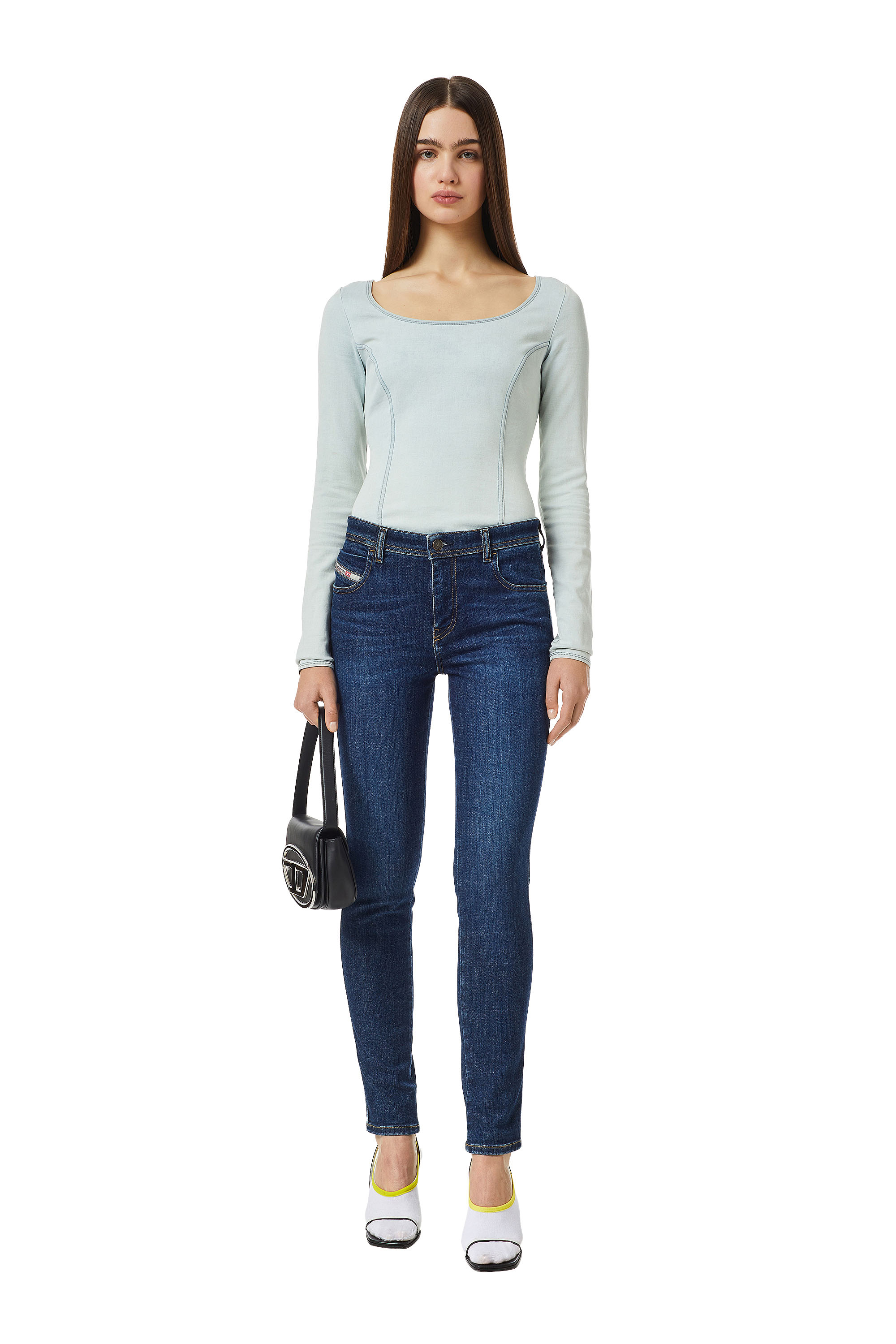 Diesel - Skinny Jeans 2015 Babhila 09C58 Femme, Bleu Fonc&eacute; - Image 1