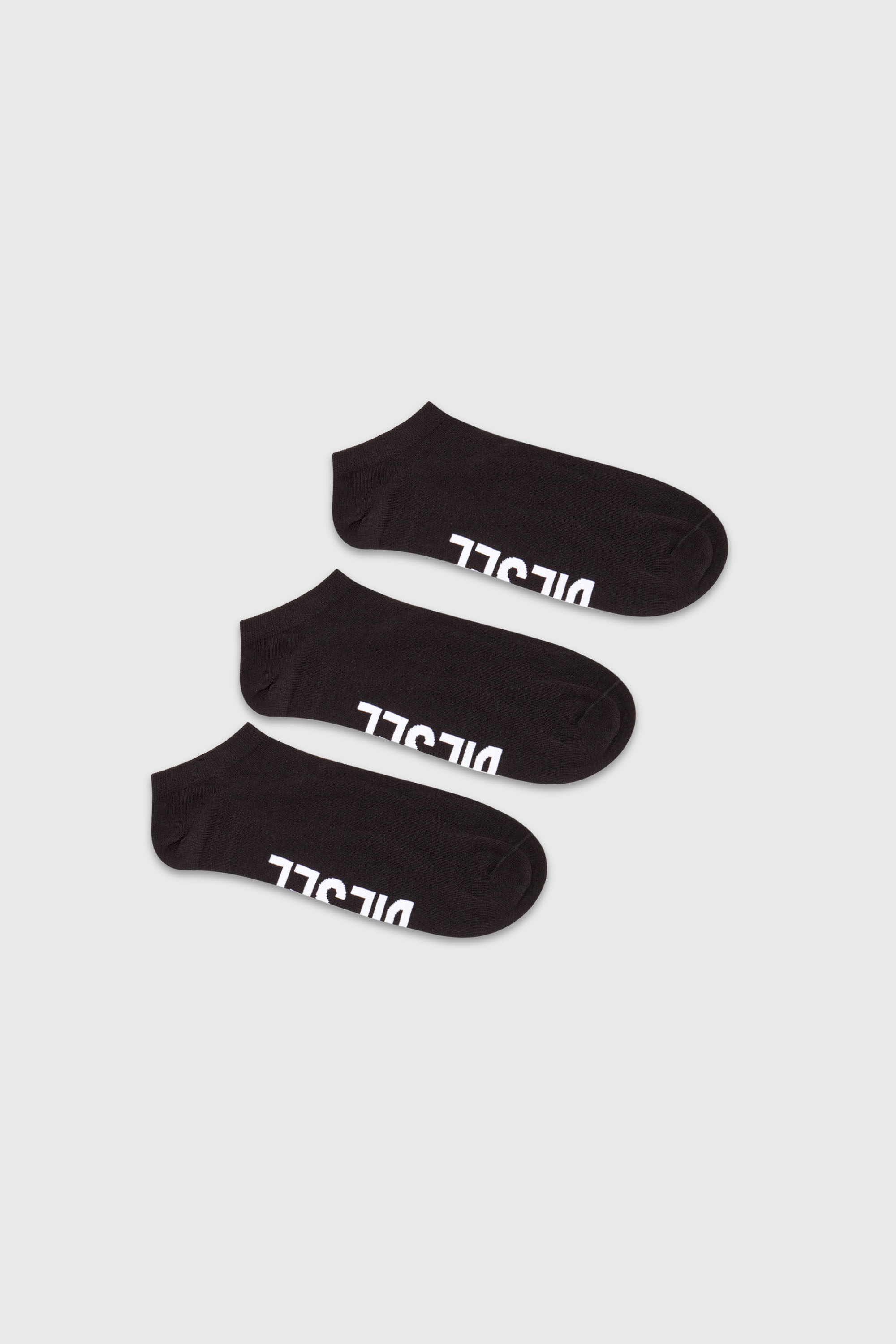 Diesel - SKM-GOST-THREEPACK, Lot de trois paires de chaussettes basses avec logo sur le cou-de-pied Homme in Noir - 1