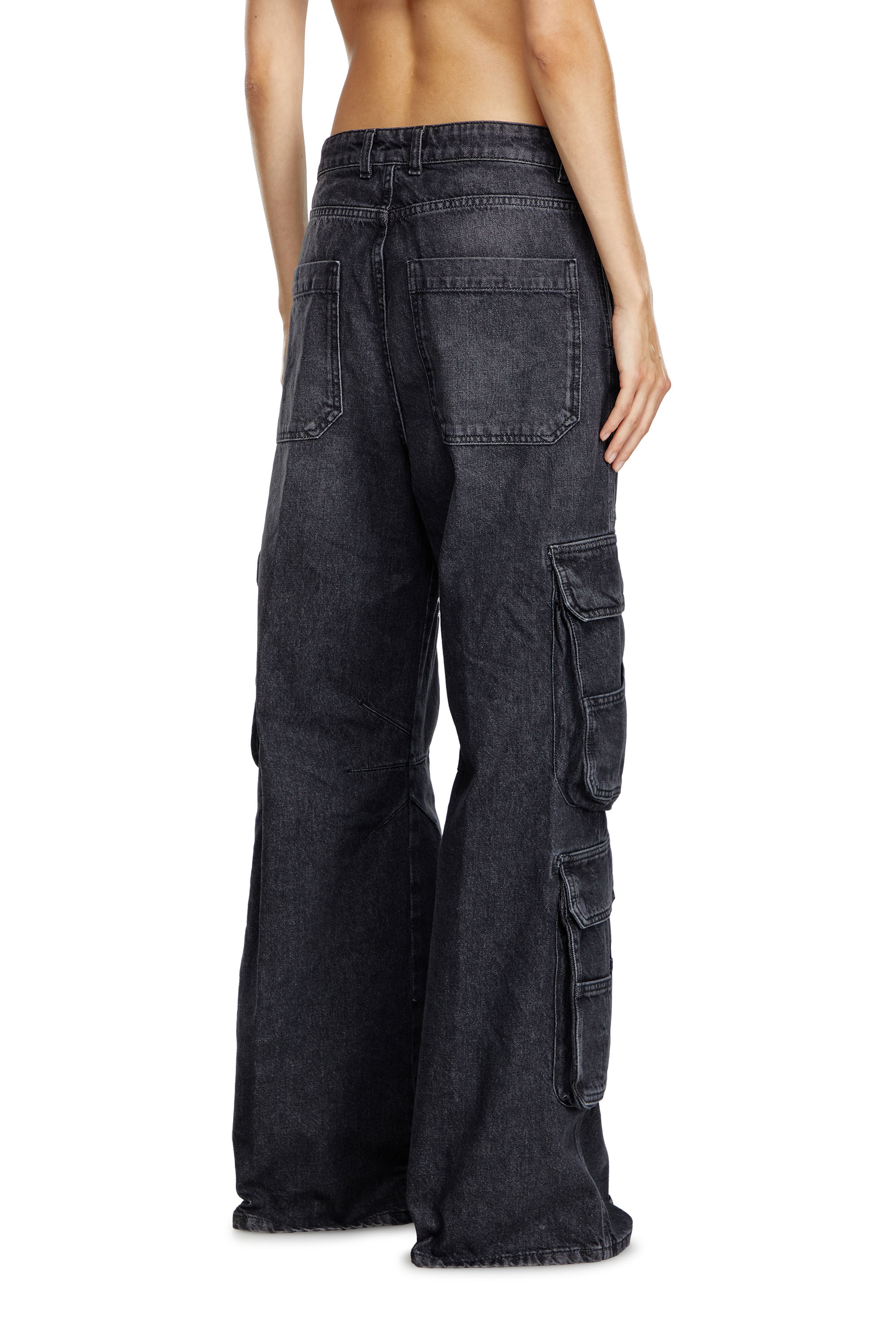 Diesel - Woman Straight Jeans 1996 D-Sire 0HLAA, Black/Dark grey - Image 3