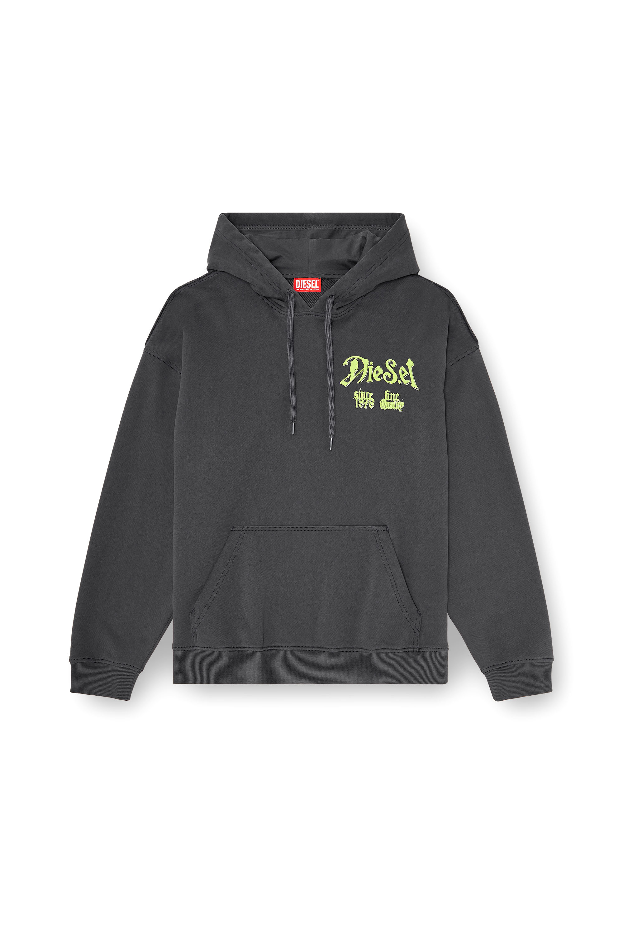Diesel - S-BOXT-HOOD-AA2, Herren Baumwoll-Hoodie mit beflockten Grafiken in null - 2