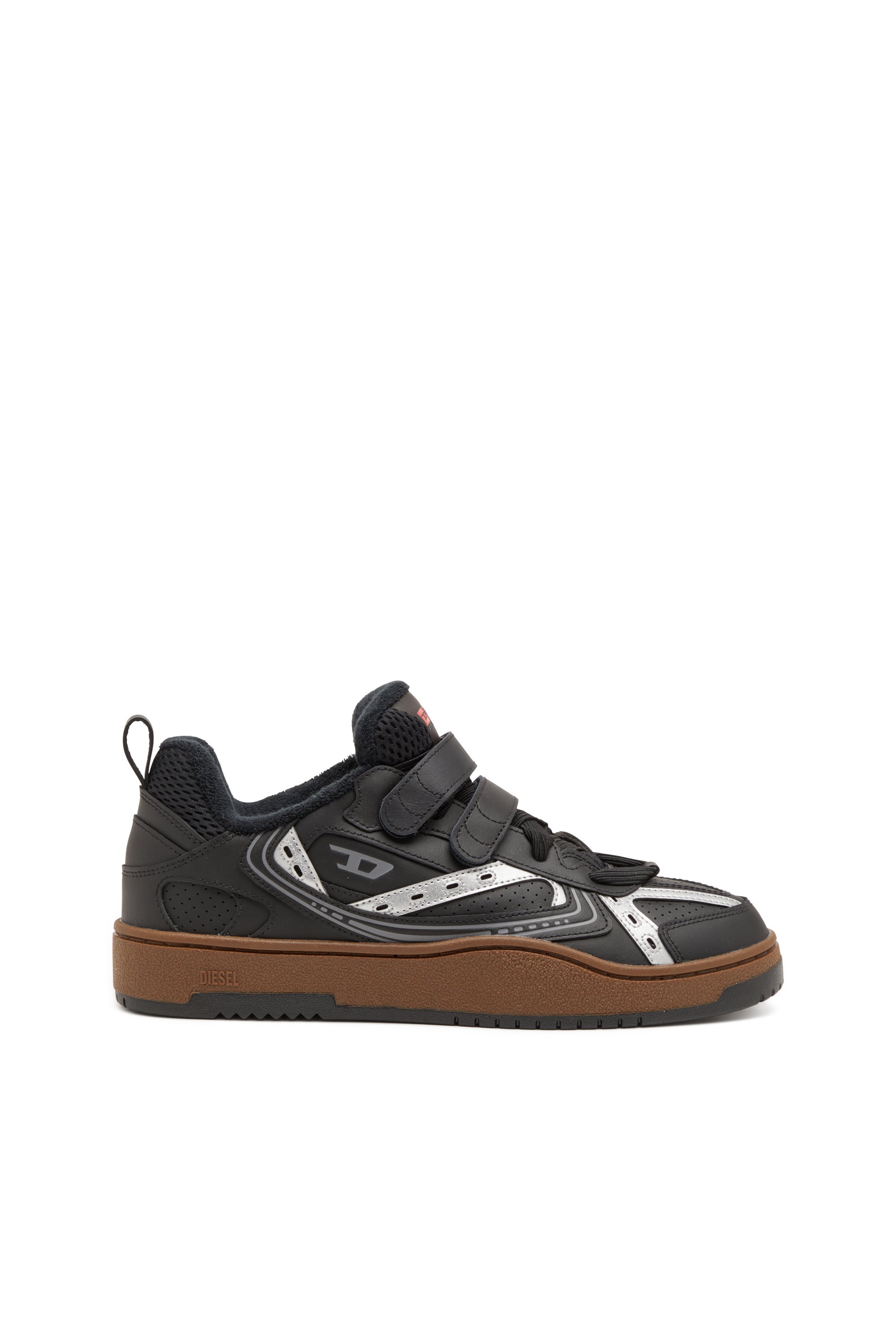 Diesel - S-UKIYO SKT, Man's S-Ukiyo-Leather sneaker with straps in Black - 1