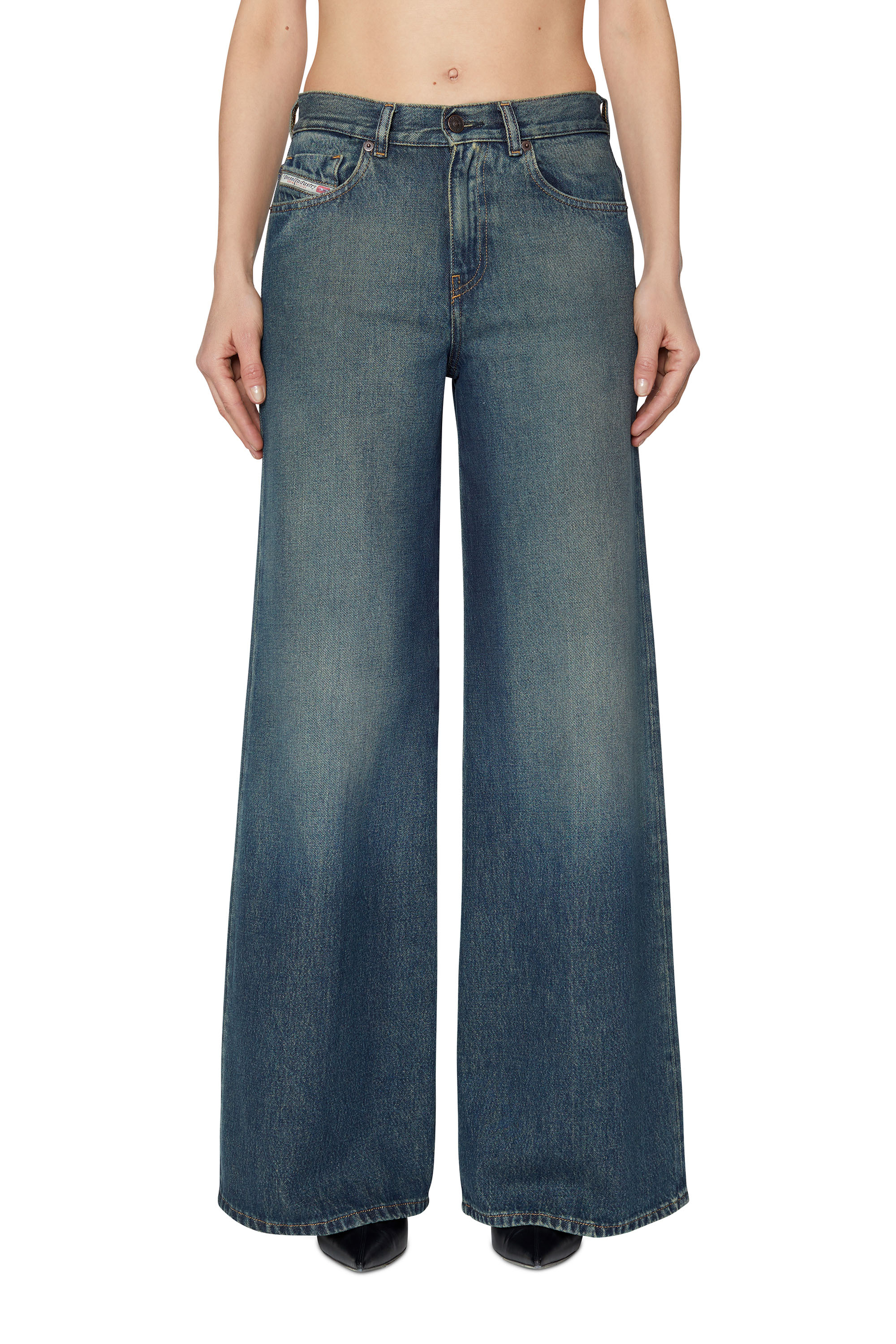 Diesel - 1978 D-AKEMI 09C04 Bootcut and Flare Jeans, Dark Blue - Image 1
