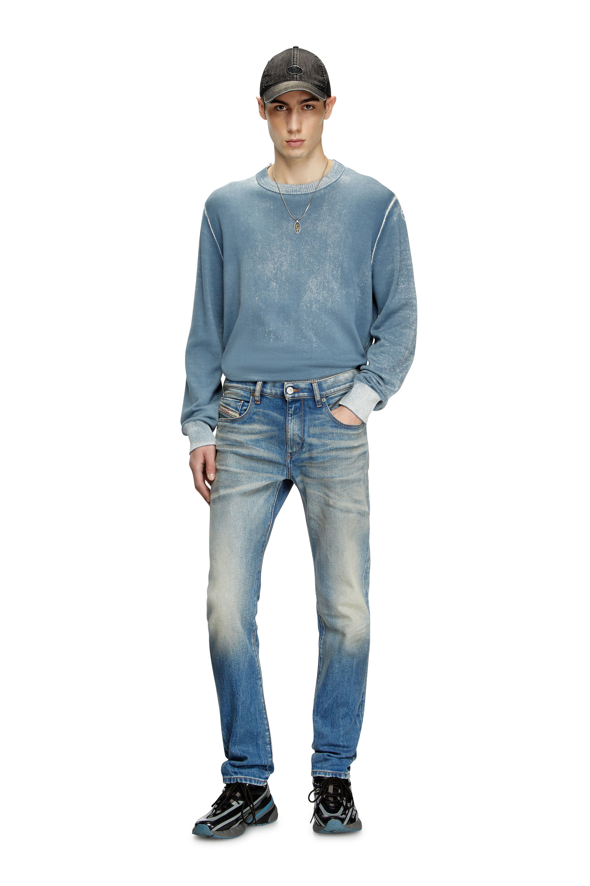 Diesel - Slim Jeans 2019 D-Strukt 09L30 Uomo, Blu medio - Image 2