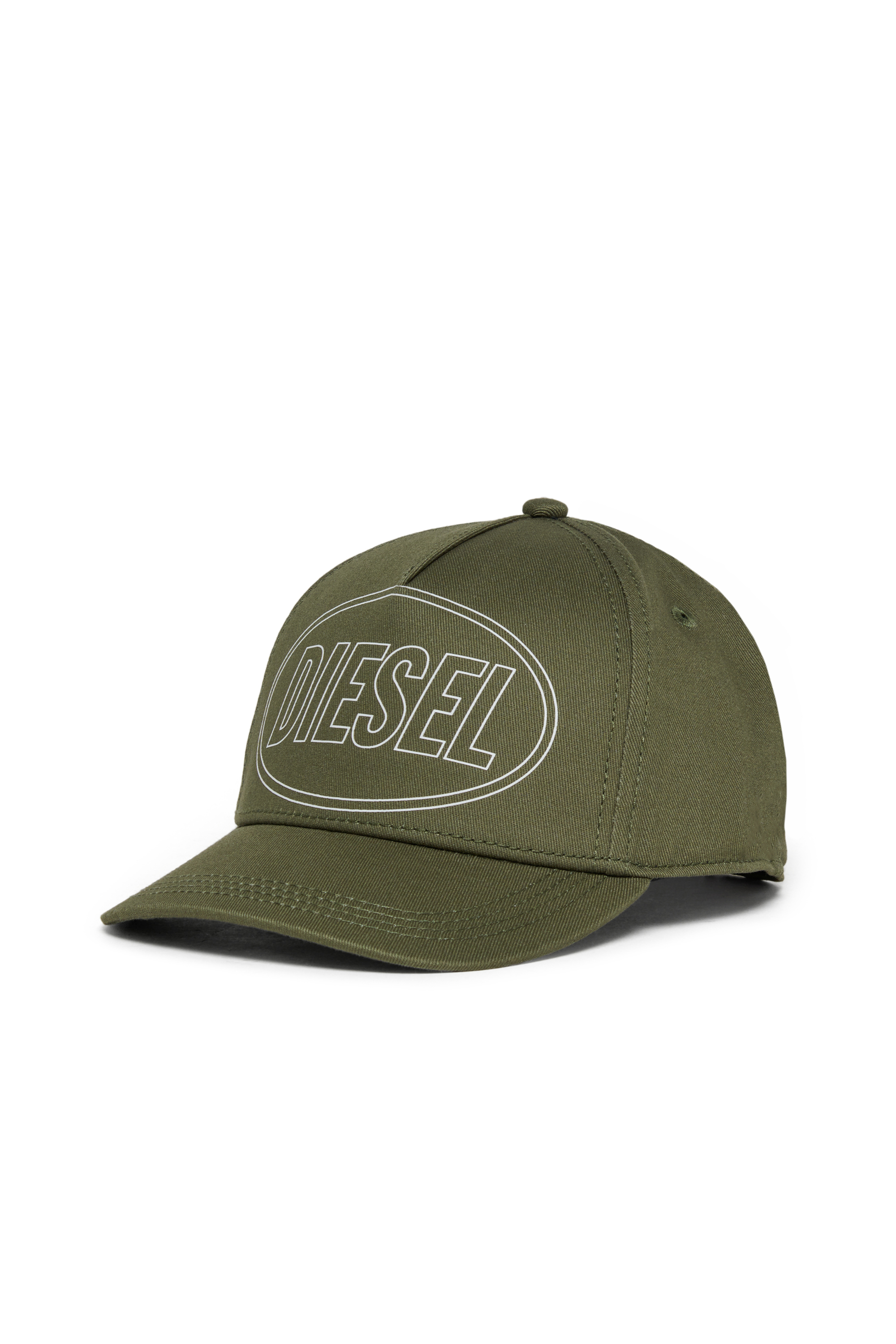 Diesel - FEPSIT, Casquette de baseball en coton uni Homme in Vert - 1