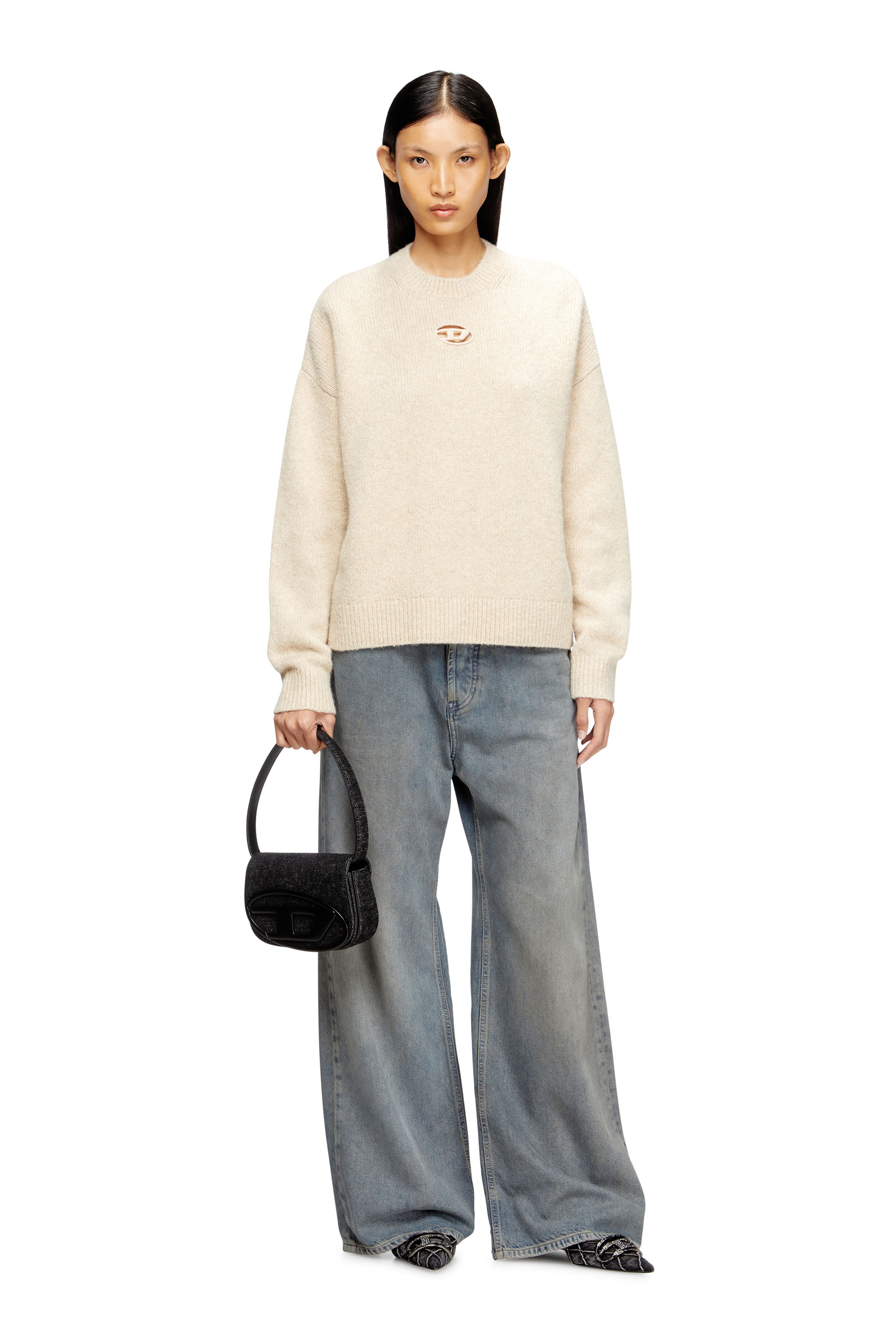 Diesel - M-AREETA, Jumper in wool and alpaca blend Donna in Beige - 2