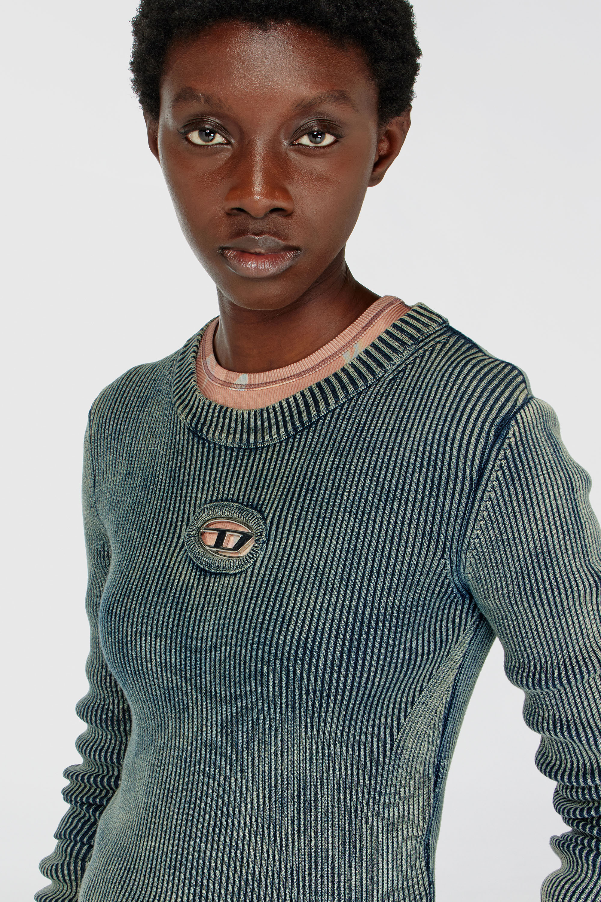 Diesel - M-ANCHOR-A, Top a coste con Oval D Donna in Blu - 5
