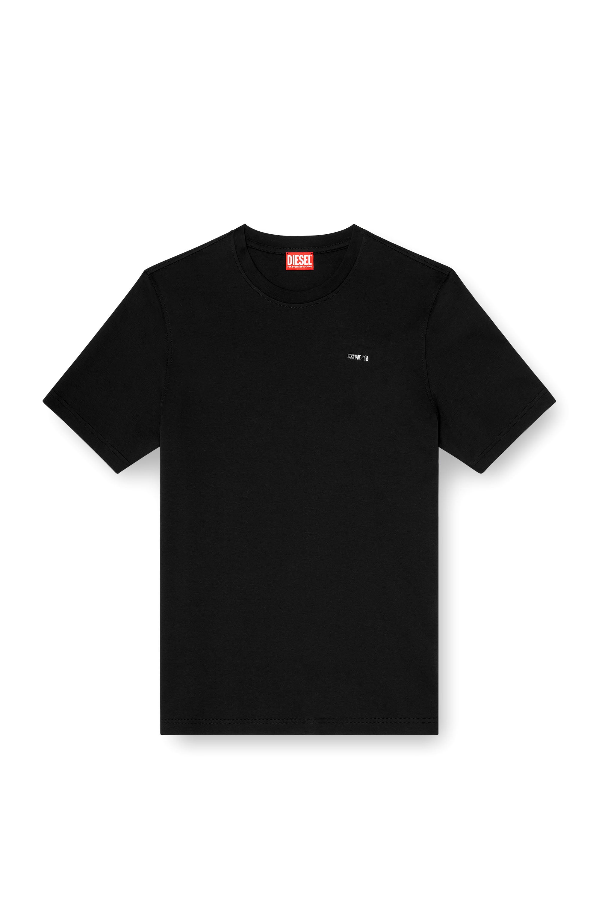 Diesel - T-ADJUST-MET, Man's Cotton T-shirt with small logo on chest in Black - 3