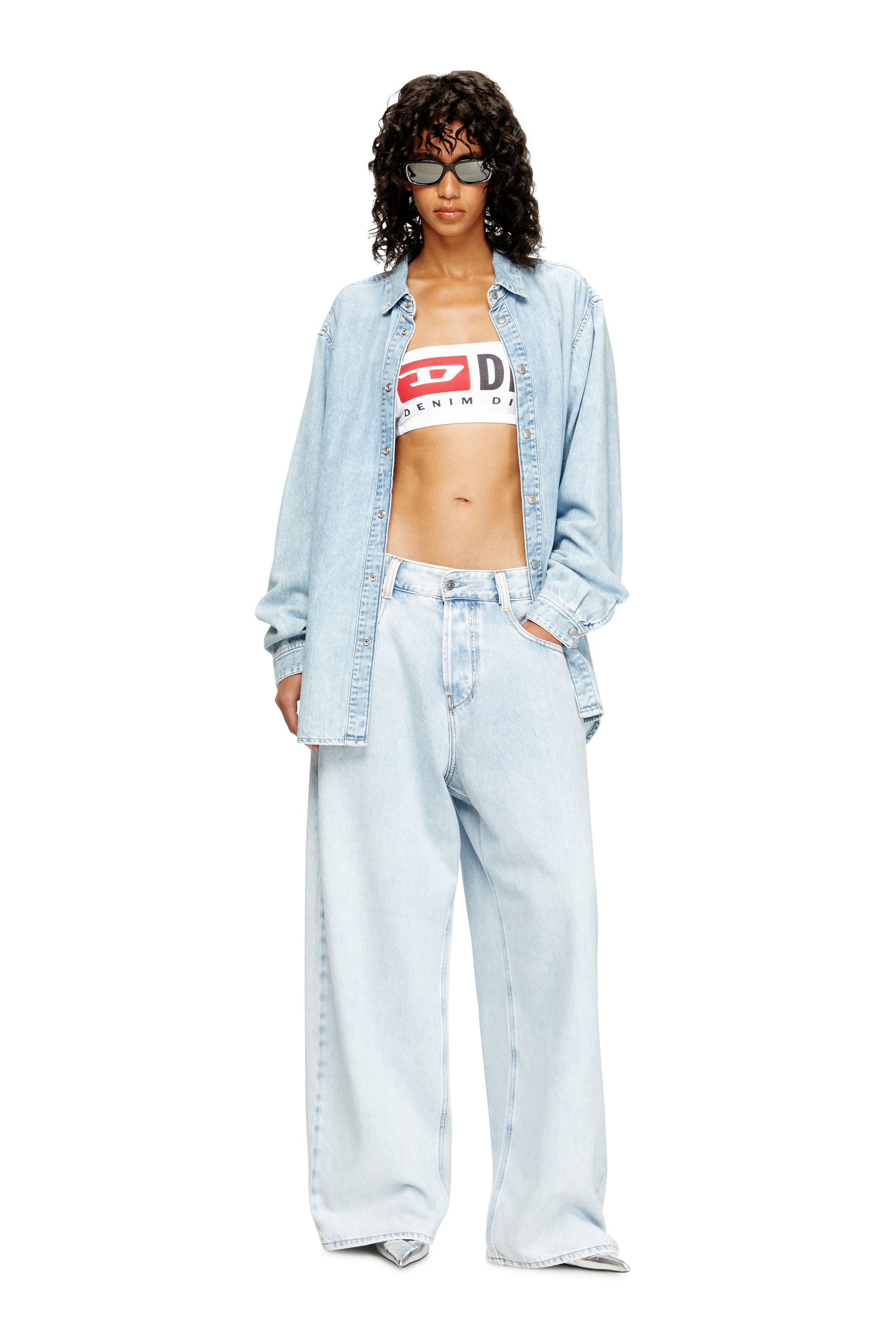 Diesel - UFSB-MELANIE, Damen Trägerloser BH mit Maxi-Logo in Weiß - 6