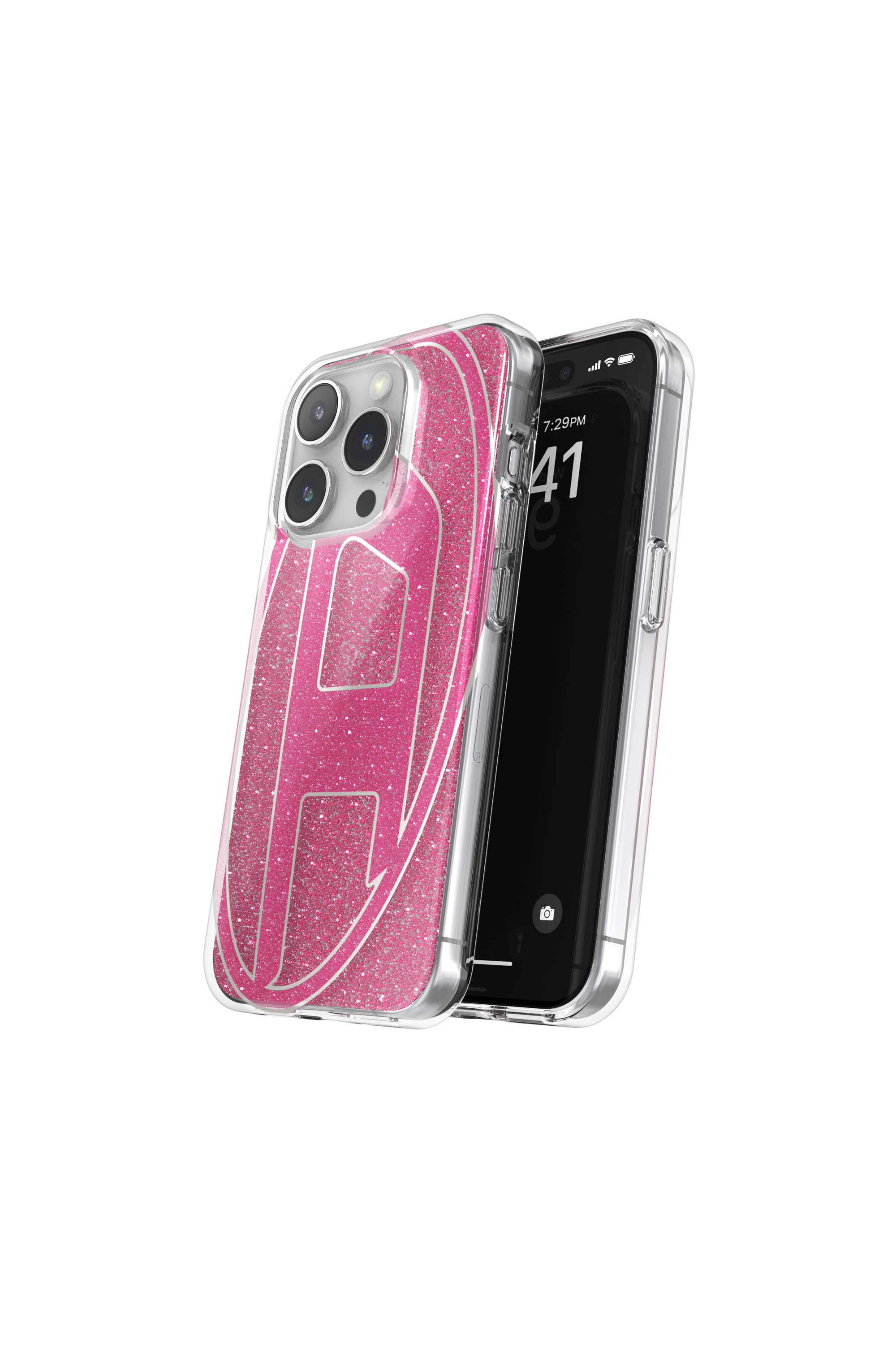 Diesel - 60036 AOP CASE, Mixte Coque glitter pur iP 15 Pro in Rose - Image 3