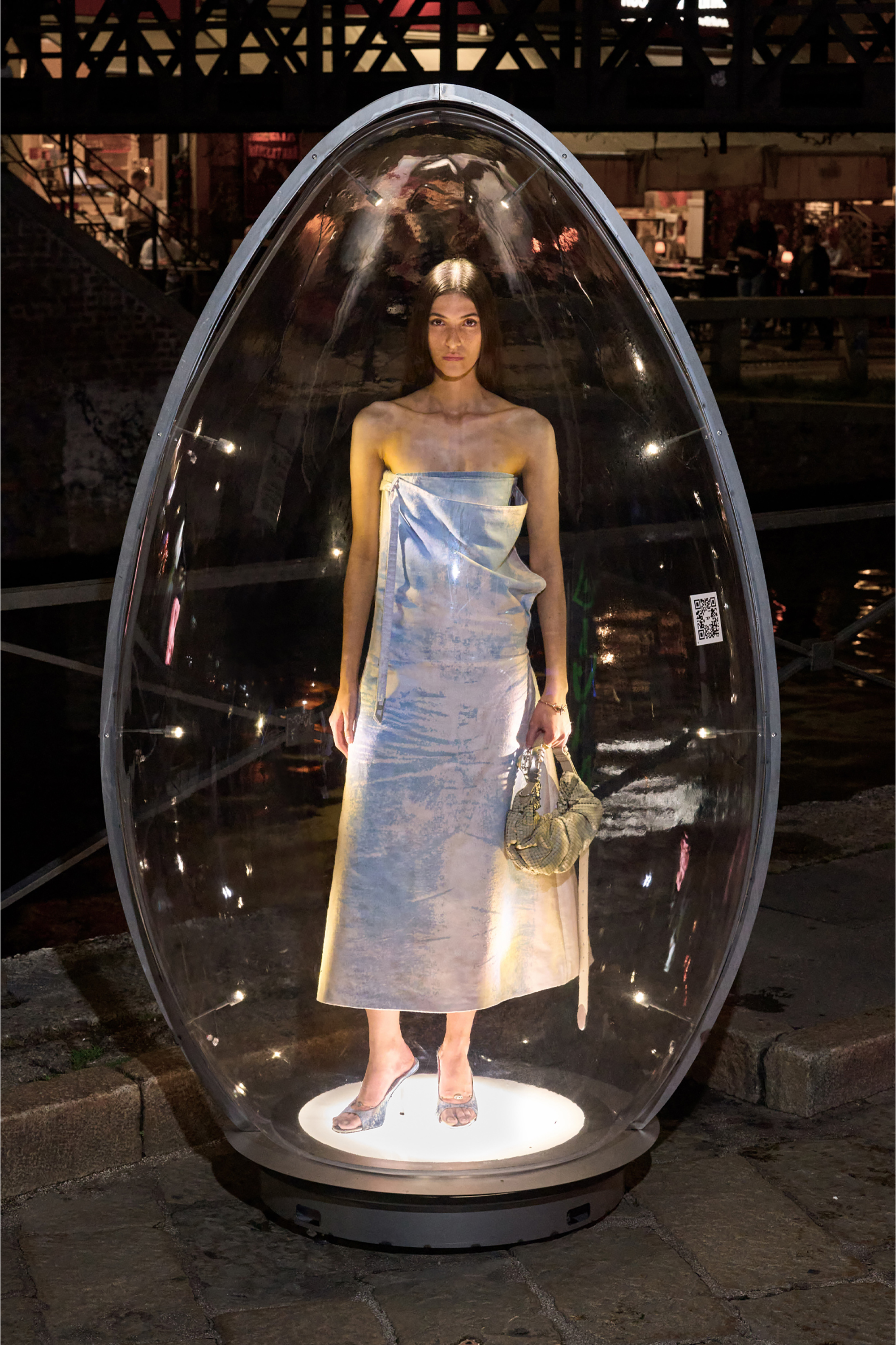 Diesel - D-DIAM'S-SA-40, Damen D-Diam's-Low Denim-Pantolette mit schwebendem Oval D in Blau - 7