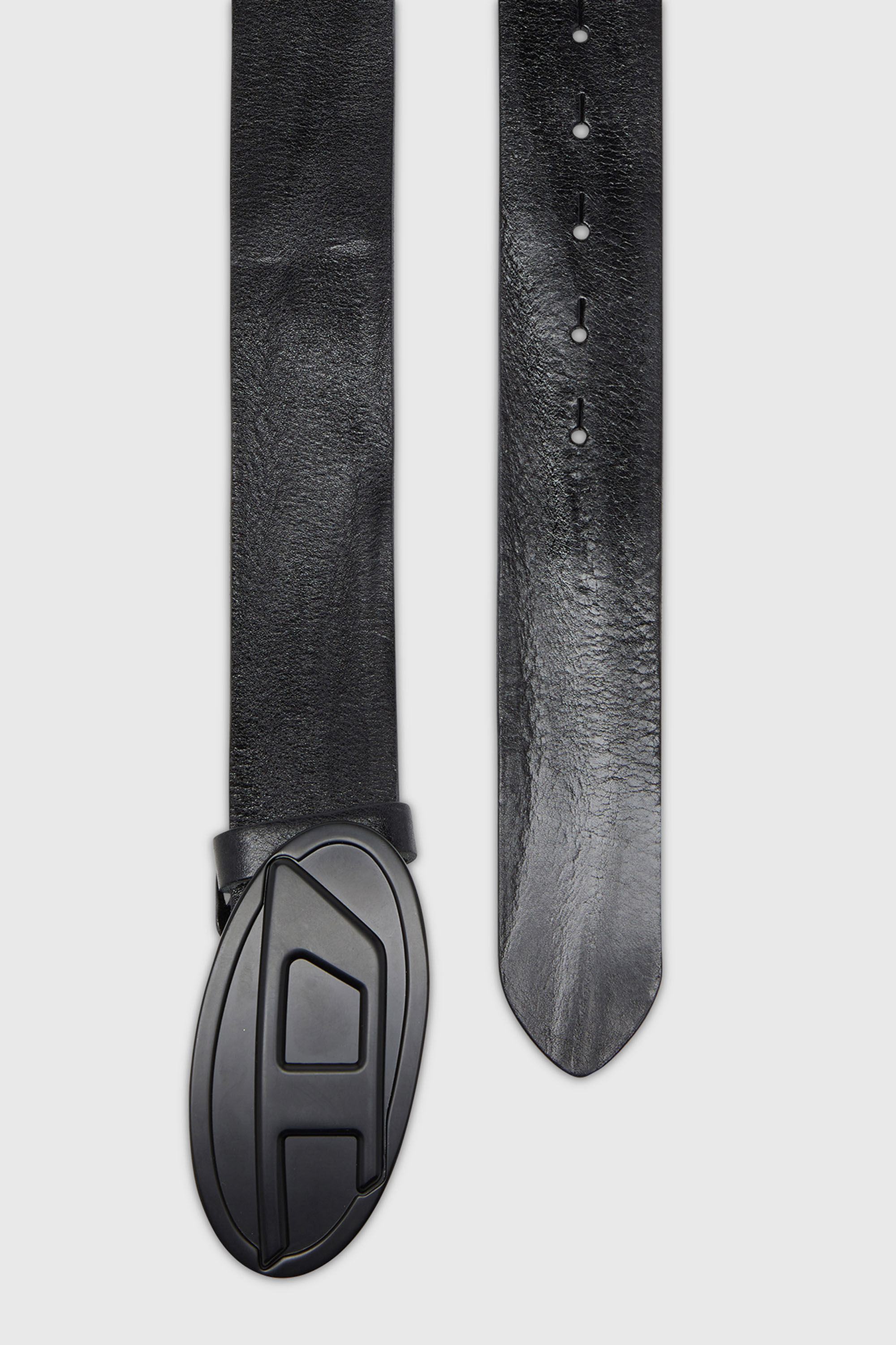 Diesel - B-1DR 2.0, Ceinture de 4 cm en cuir cir&eacute; Homme in Noir - 2