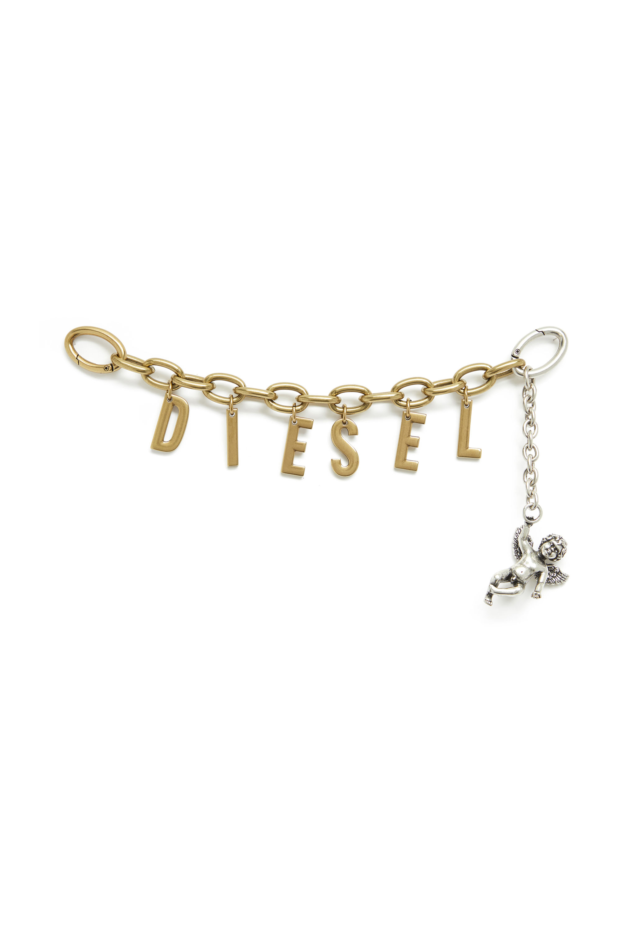 Diesel - CHAIN-D III S, Charm lettera in metallo con cherubino Donna in Oro - 1