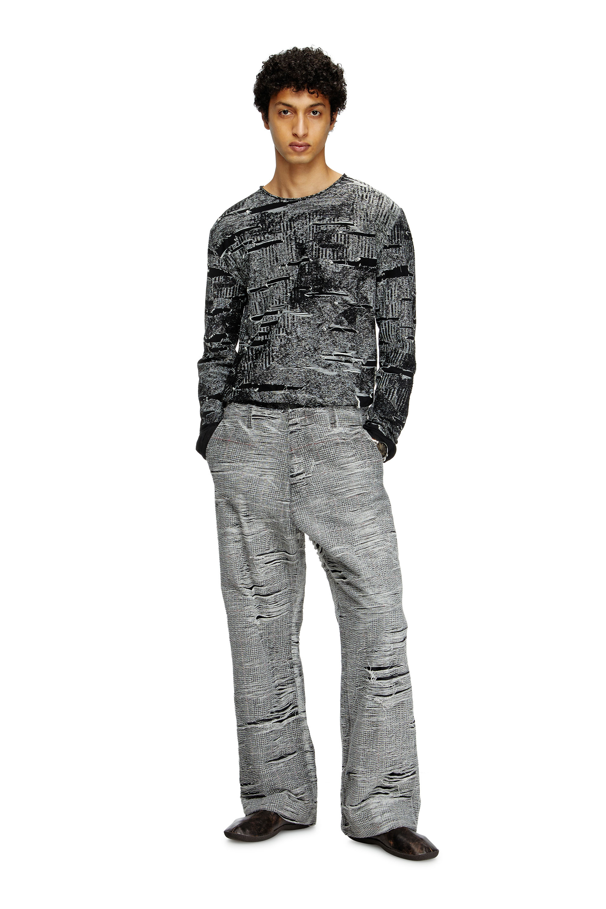 Diesel - K-CADMO, Maglia con effetto distressed Uomo in Nero - 2