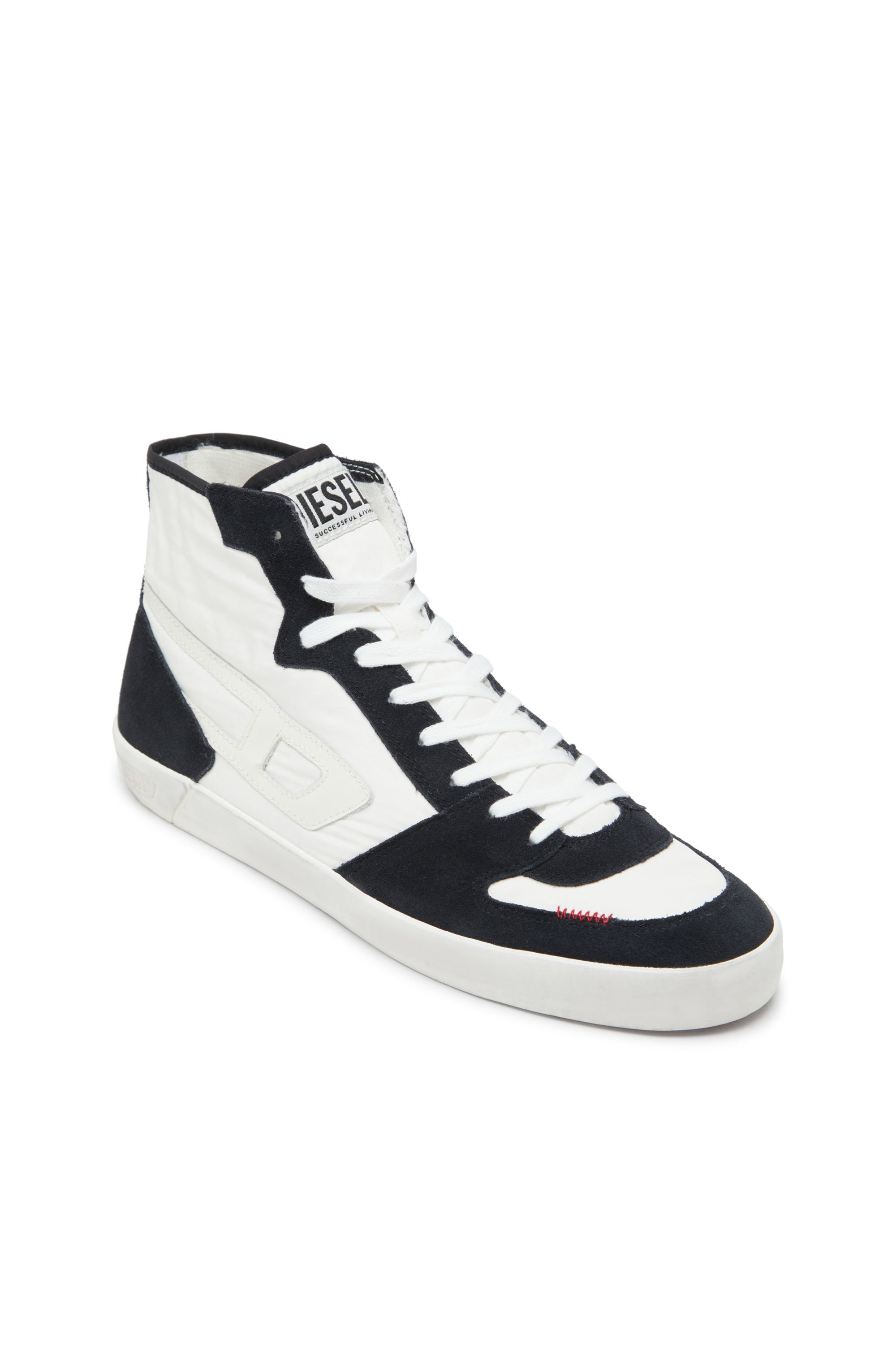 Diesel - S-LEROJI D-1 MID, Sneakers montantes matelassé en ripstop et cuir suédé Homme in Polychrome - 6