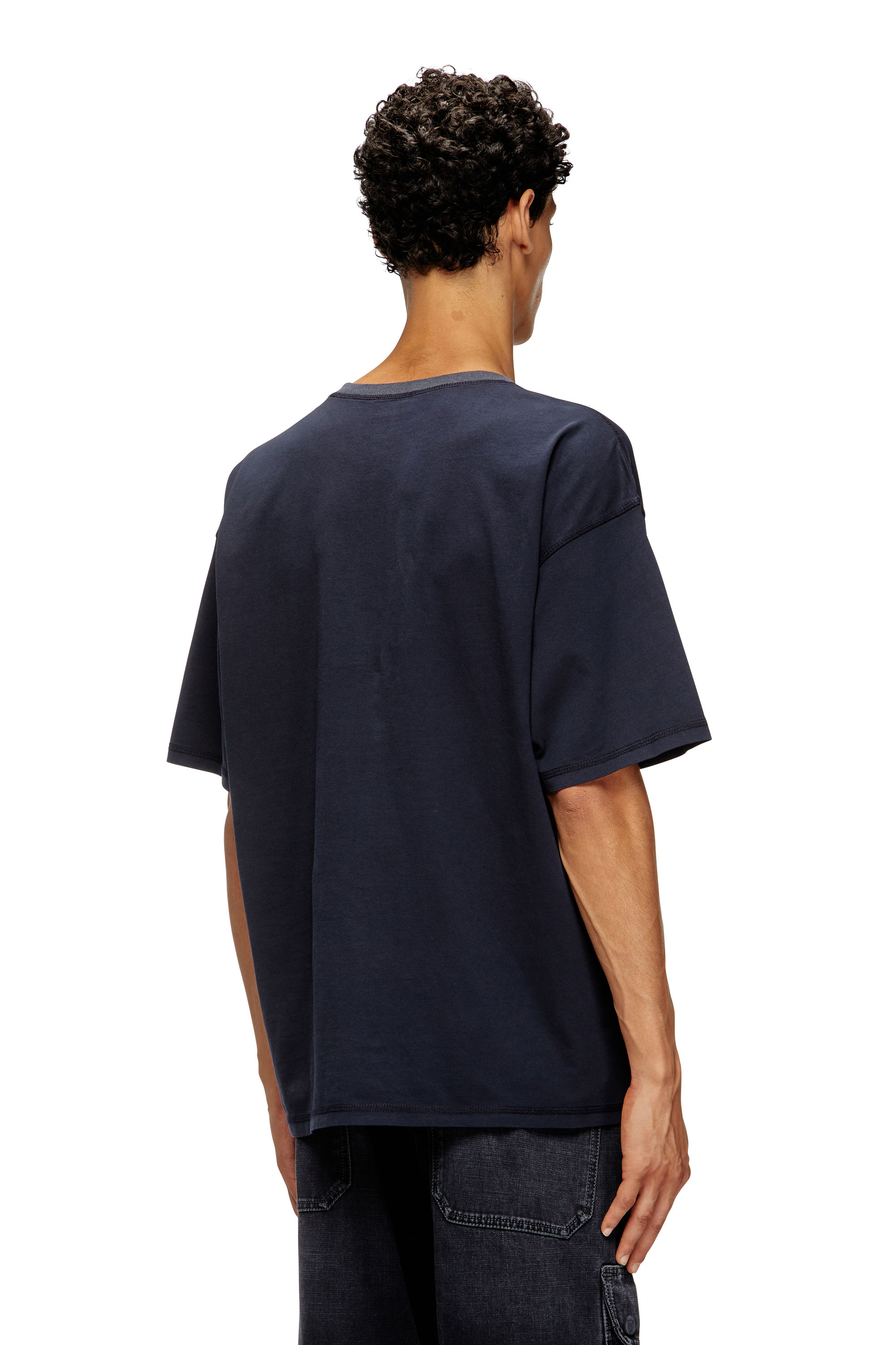 Diesel - T-BOXT-T5, T-shirt in cotone con stampa Oval D Uomo in Blu - 4