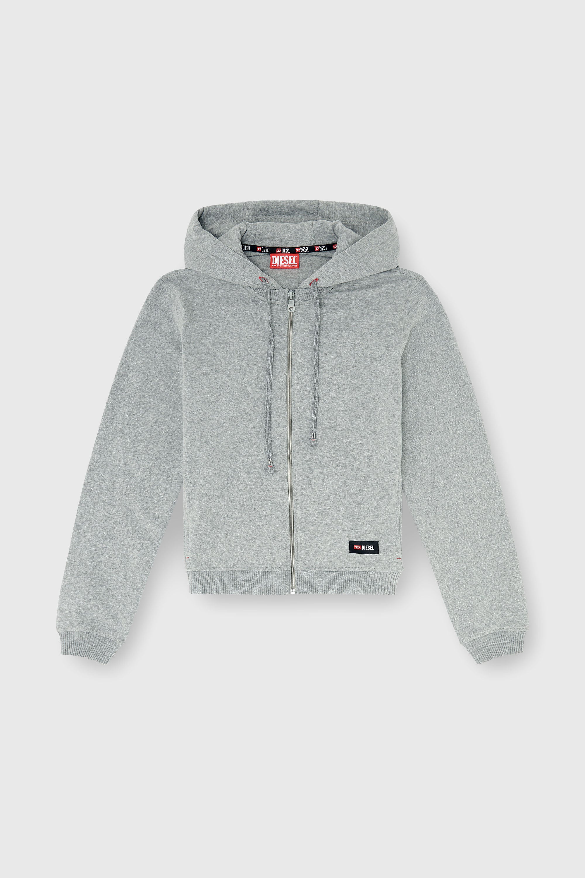 Diesel - HARRIET-D-CORE, Damen Kapuzenpullover aus aufgerauter Baumwollmischung in Grau - 2