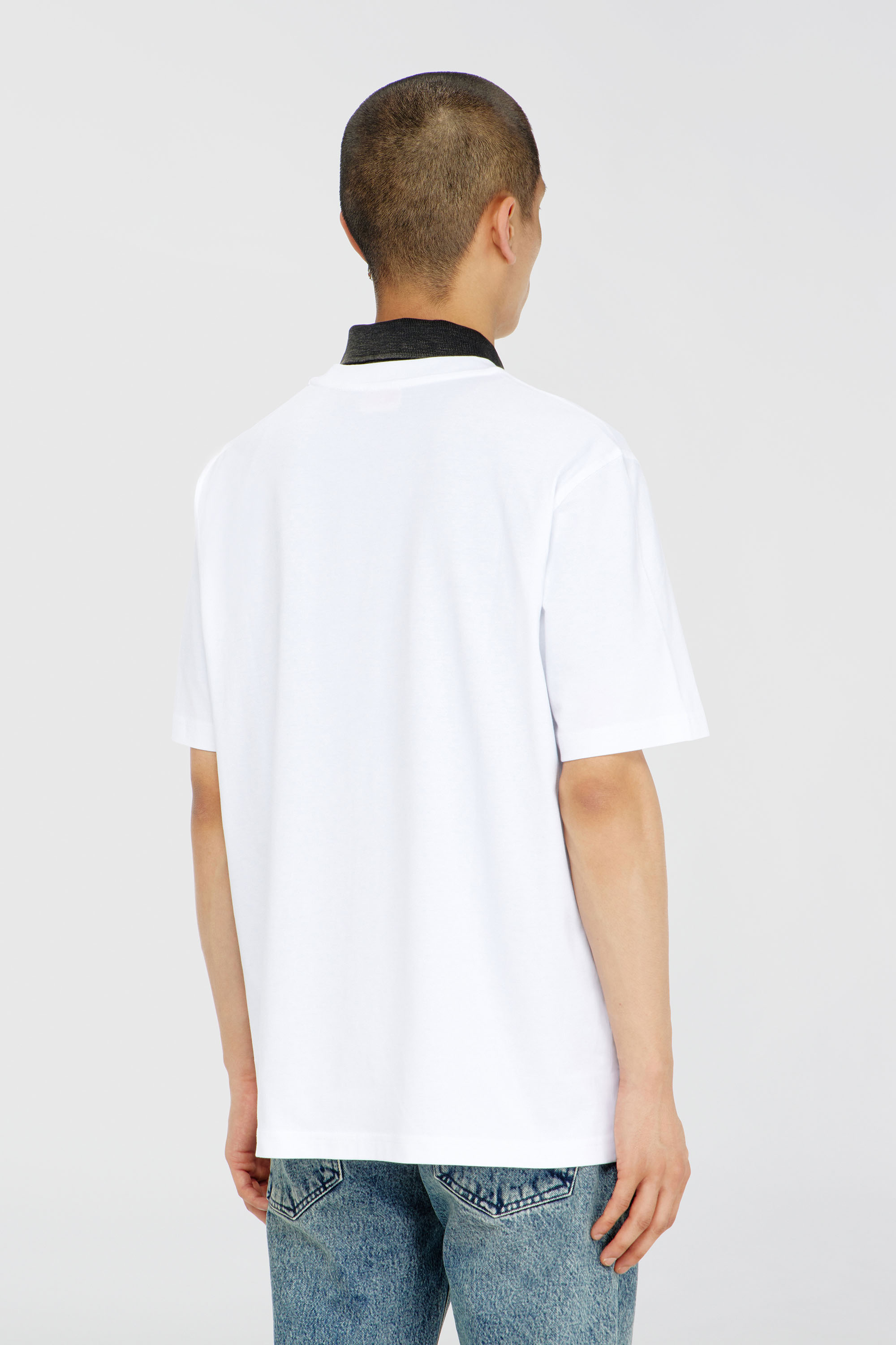 Diesel - T-ADJUST-AA12, Man's Cotton T-shirt with logo patch in White - 4