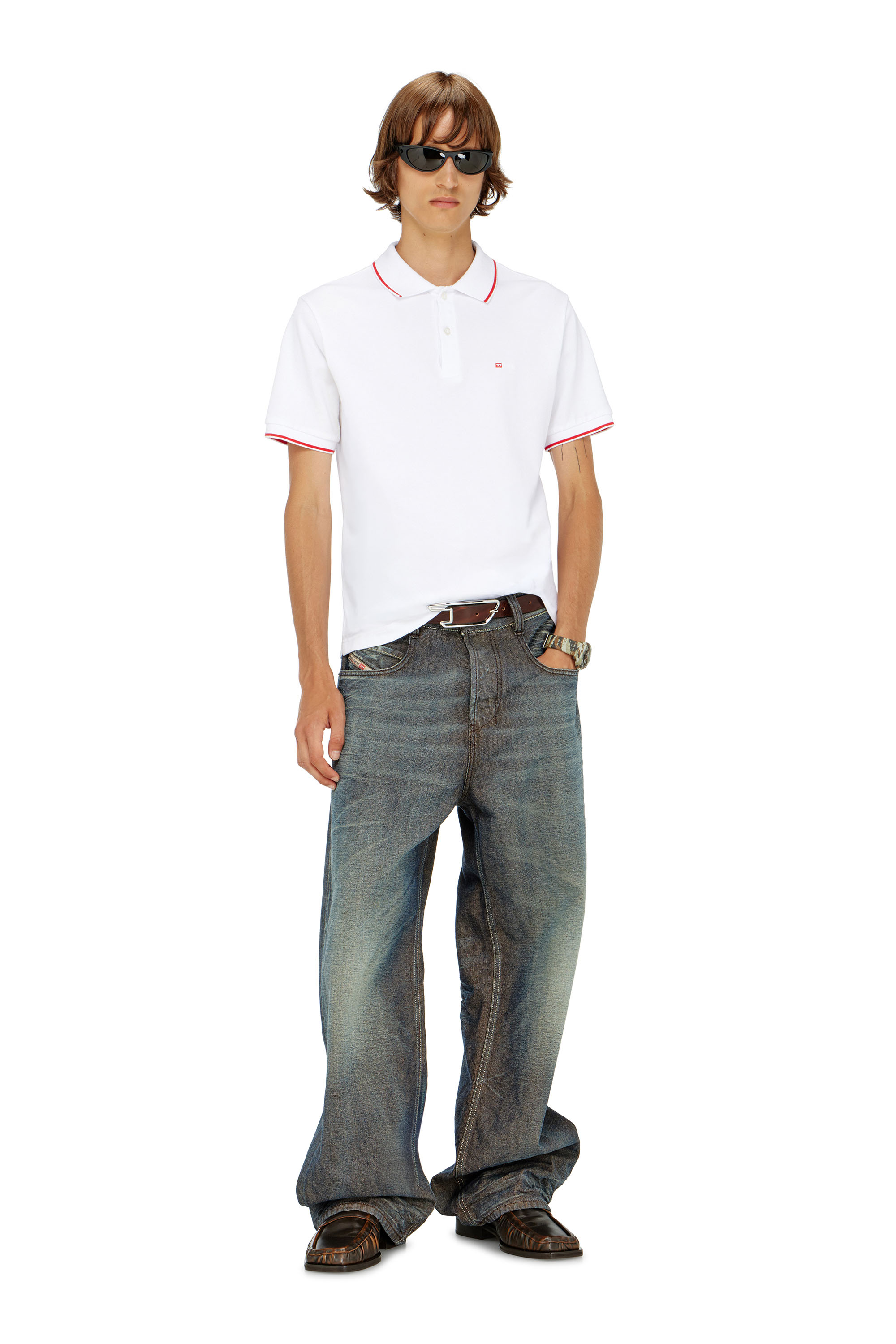 Diesel - T-FERRY-MICRODIV, Herren Poloshirt mit Diesel-Microstickerei in Wei&szlig; - 2