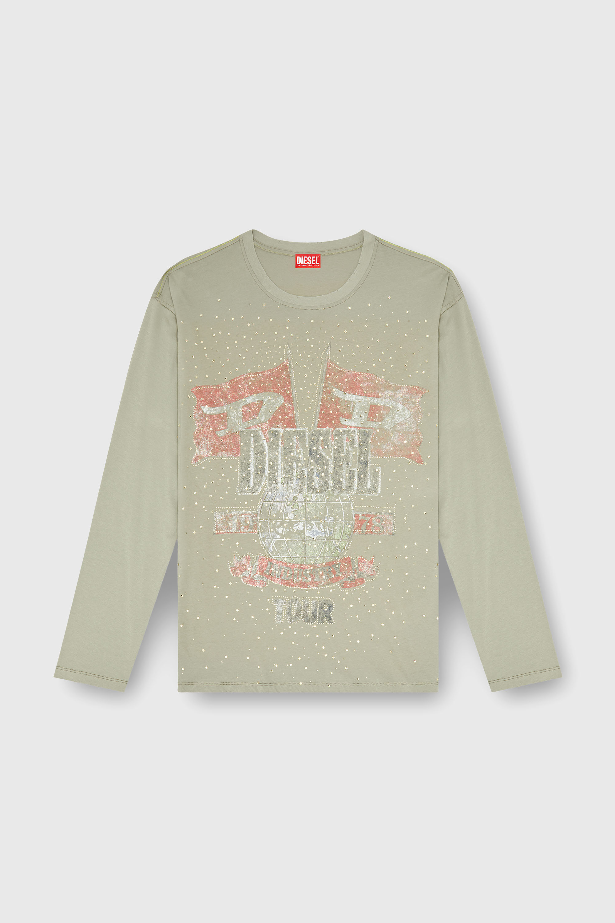Diesel - T-GERI-LS-A, T-shirt a manica lunga con grafiche da concerto e cristalli Uomo in ToBeDefined - 2