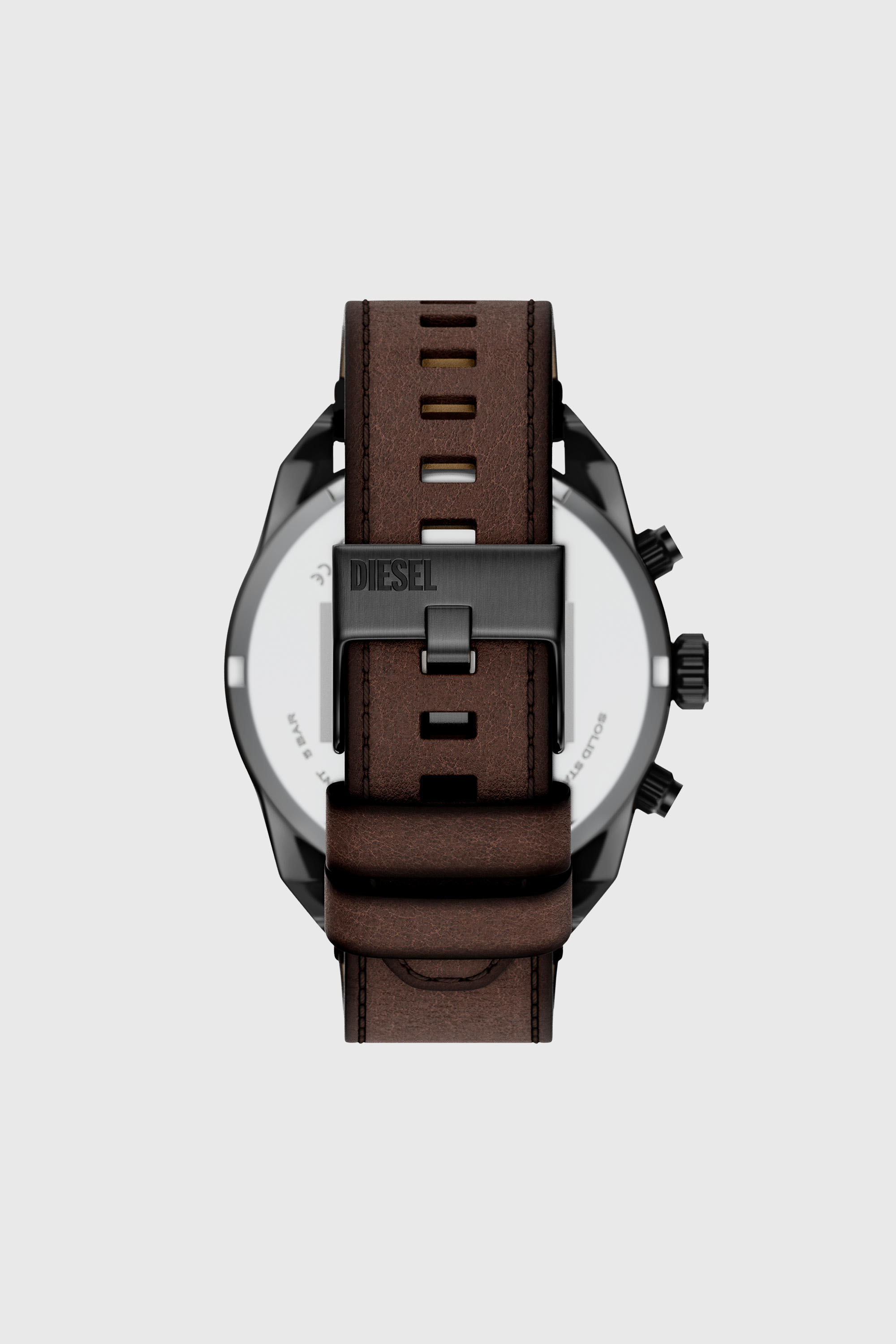 Diesel - DZ4735 WATCH, Herren Spiked Uhr mit braunem Lederarmband in Braun - 3