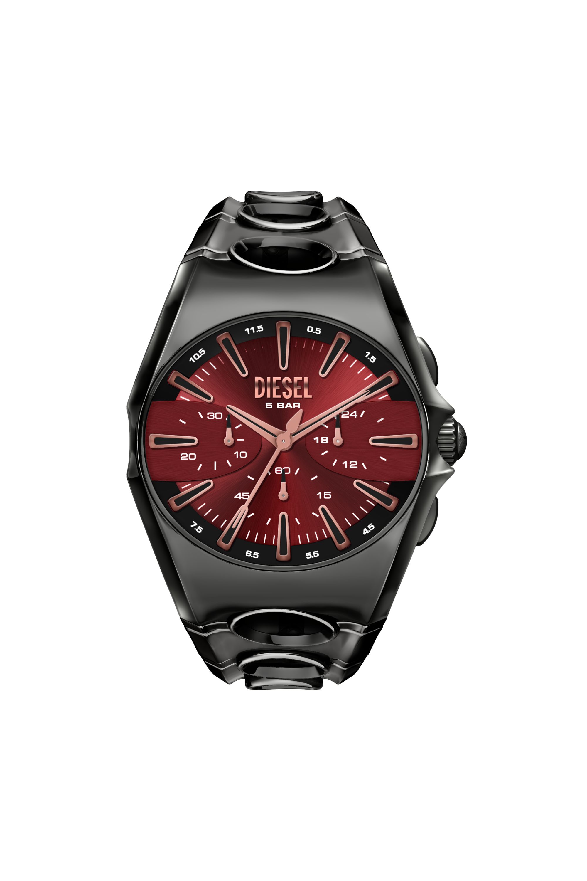 Diesel - DZ4726 WATCH, Herren D-Curve Uhr aus Edelstahl in Gunmetal-Optik in Schwarz - 1