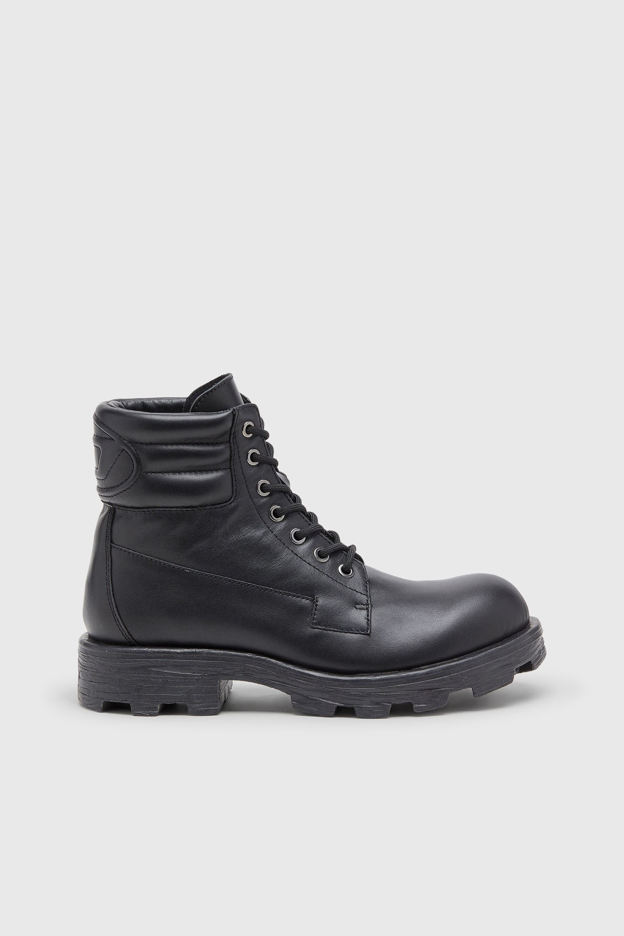 Diesel - D-HAMMER LACE UP, D-Hammer - Anfibi in pelle Uomo in Nero - 1