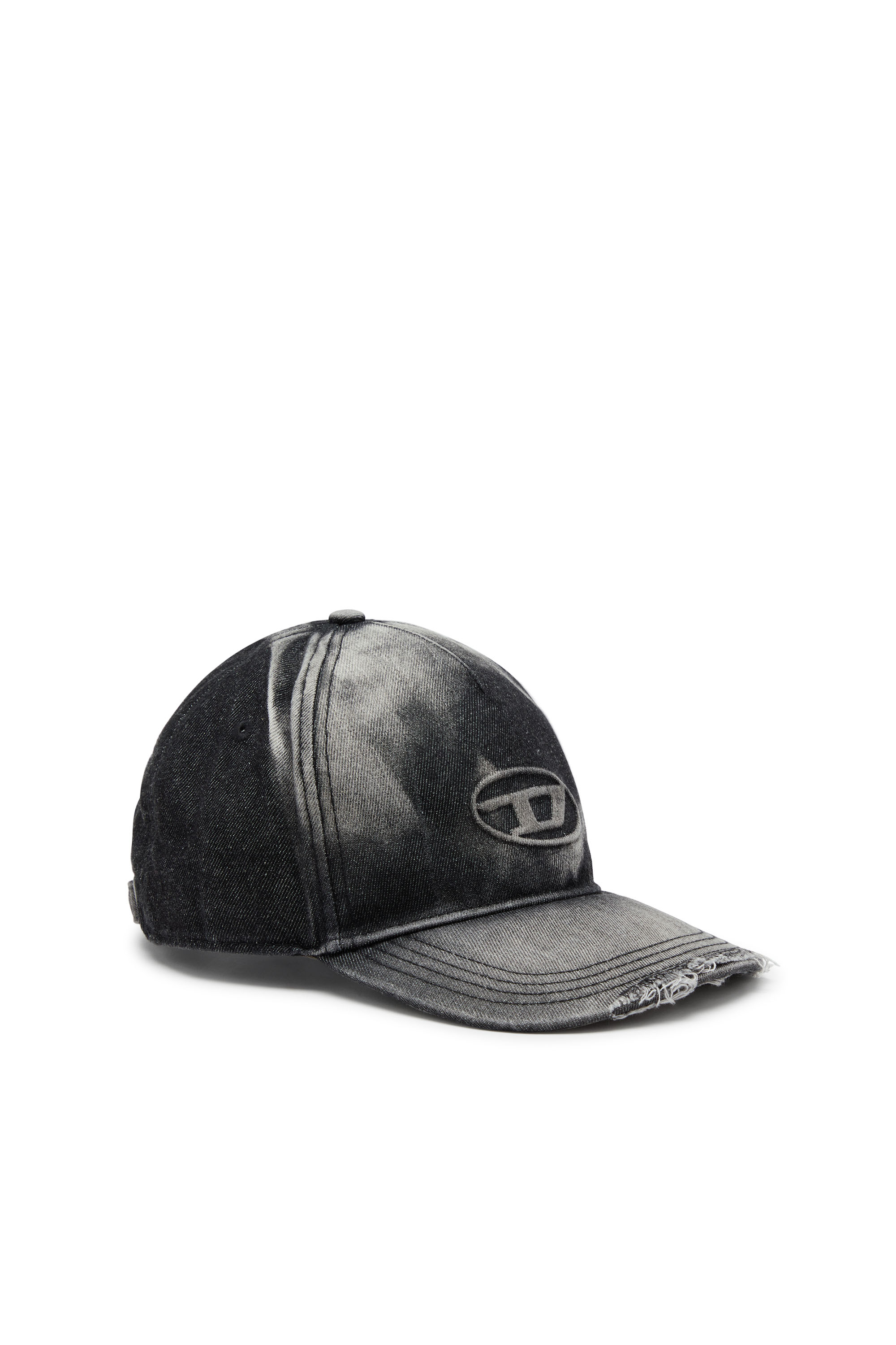 Diesel - C-SEYMON-BLACK, Casquette de baseball en denim effet « destroyed » Homme in Noir - 1
