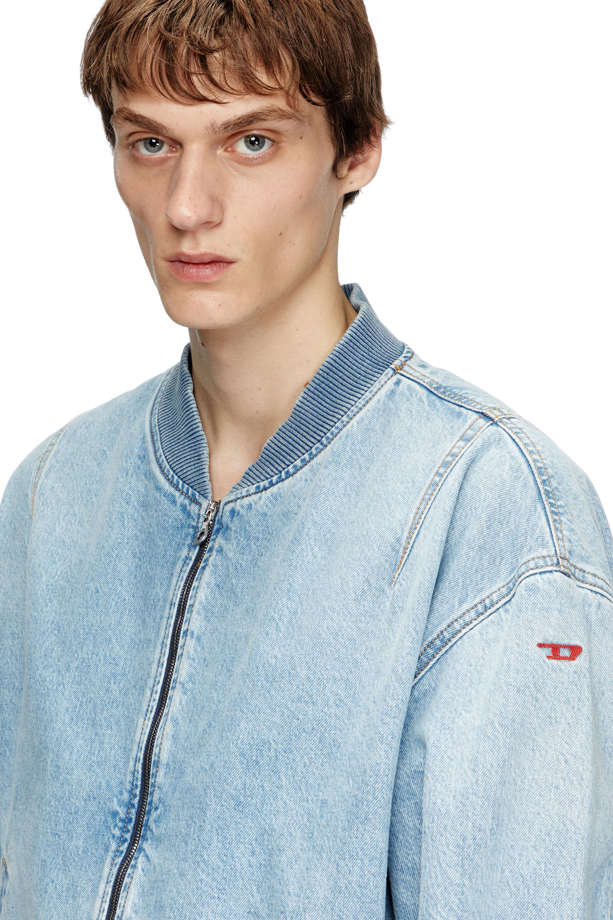 Diesel - D-VINZ, Veste bomber en denim Homme in Bleu - 5