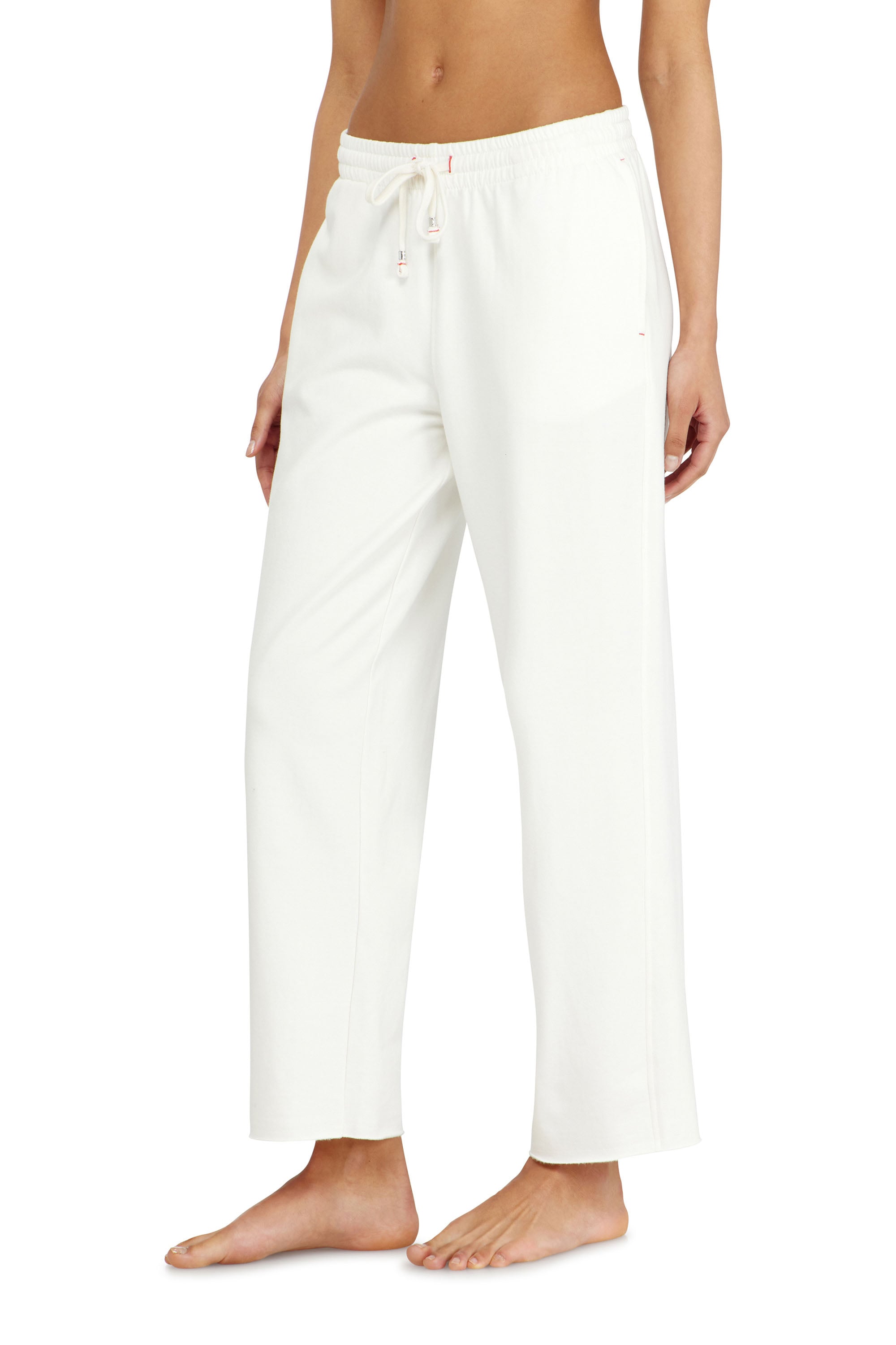 Diesel - INDRA-D-CORE, Pantaloni felpati smerigliati con orli vivi Donna in Bianco - 1