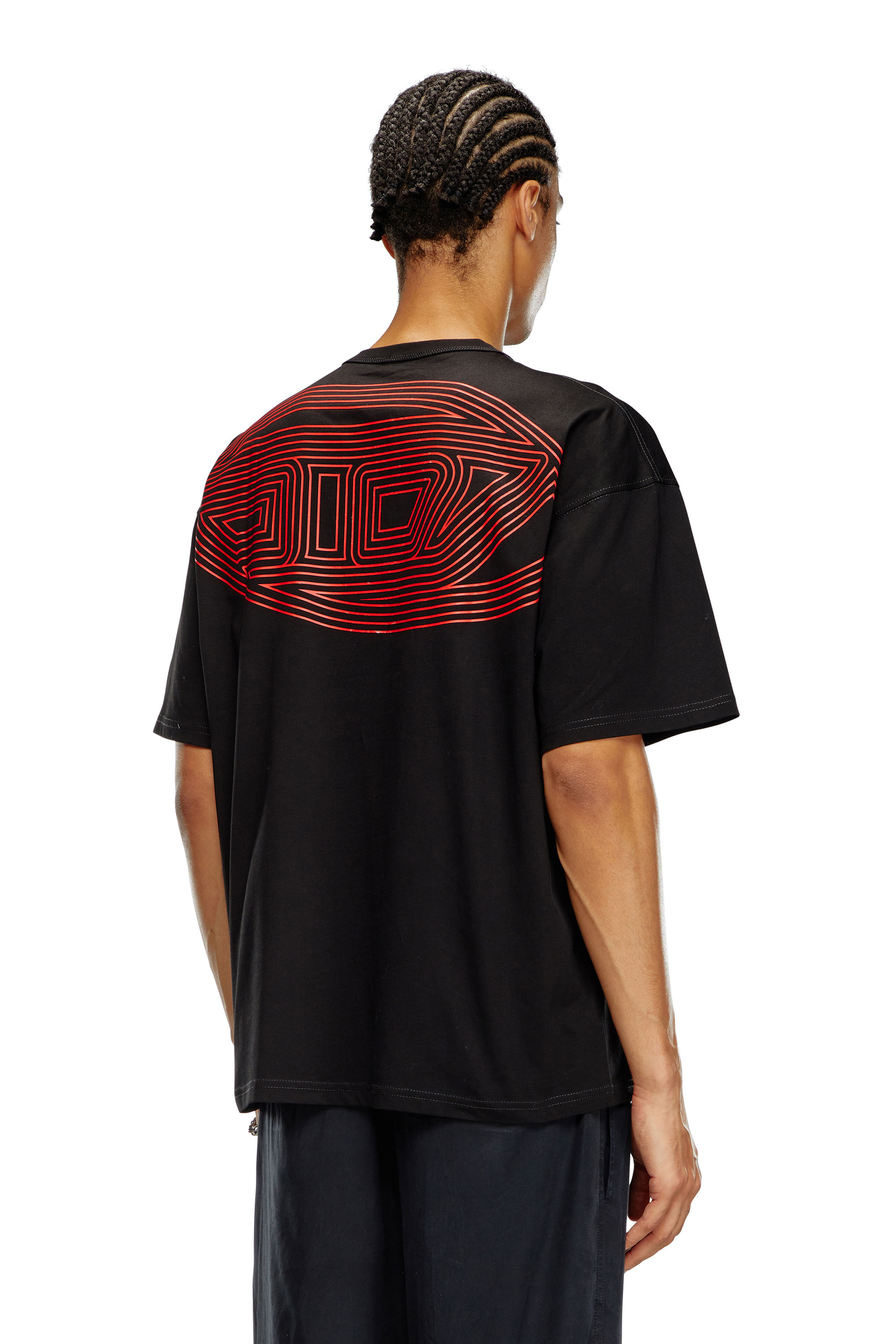Diesel - T-BOXT-K18, Man T-shirt with Oval D print and embroidery in Black - Image 3