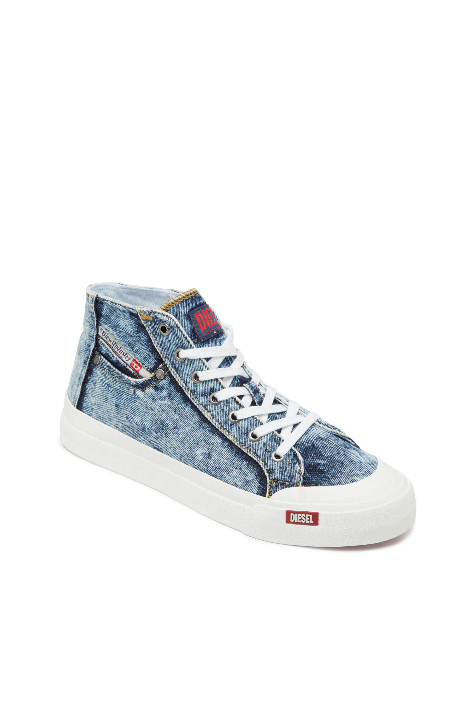 Diesel - S-ATHOS NMD MID, S-Athos-Sneaker high-top in denim con taschino Uomo in Blu - 6