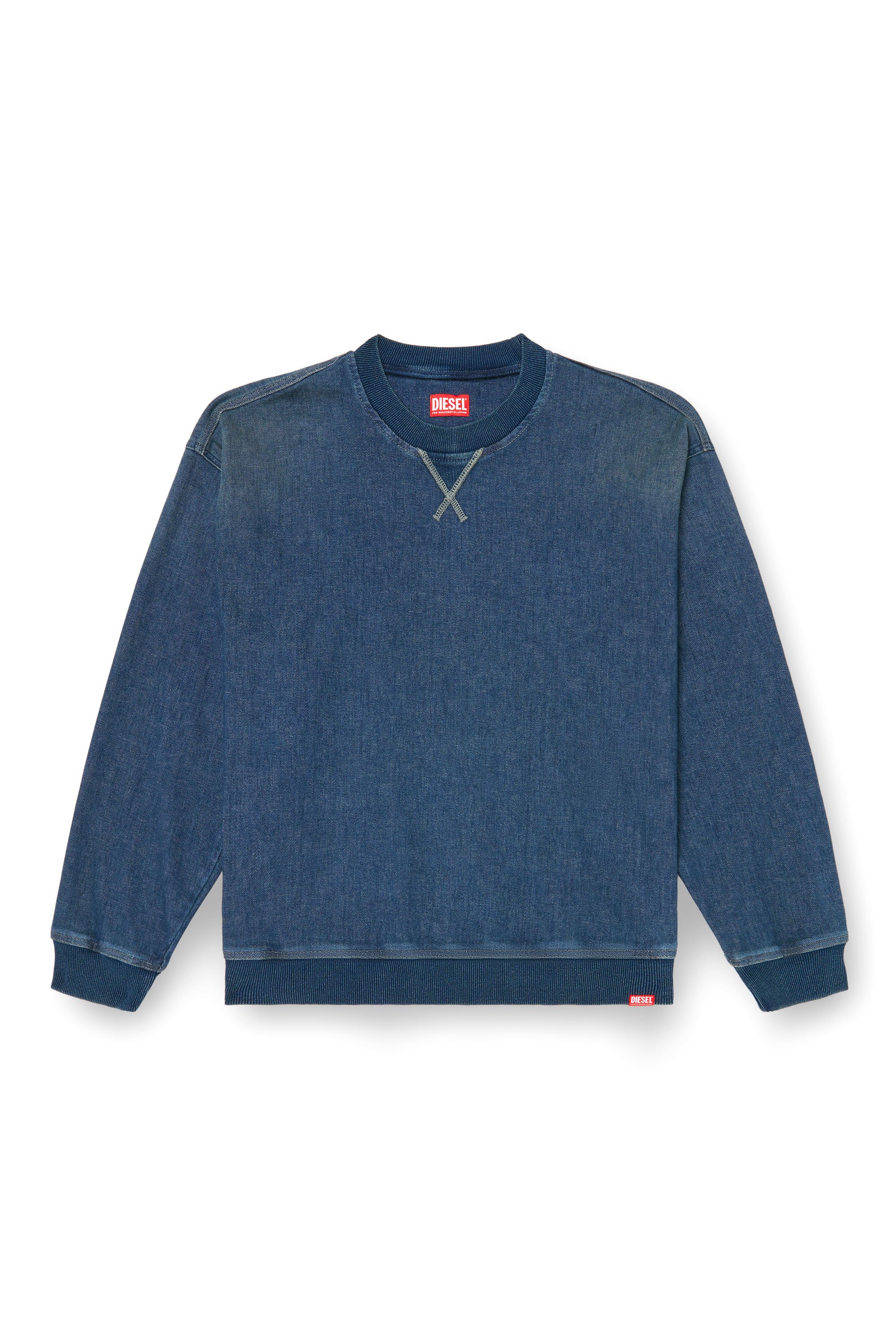 Diesel - D-KRIBY-S TRACK, Sweat-shirt en Track Denim Mixte in Bleu - 6