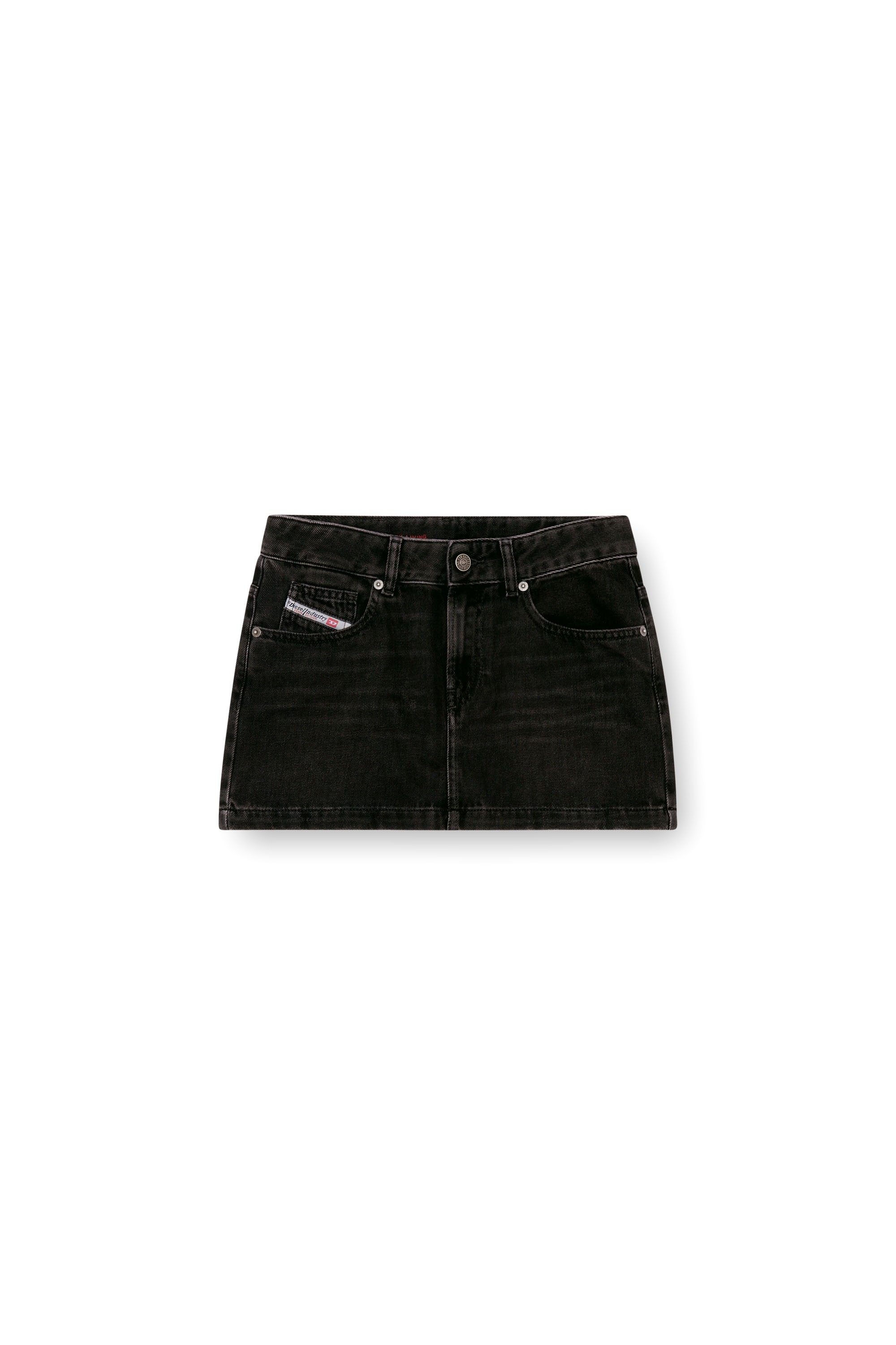 Diesel - DE-RON, Gonna corta in denim lavaggio clean Donna in Nero - 2