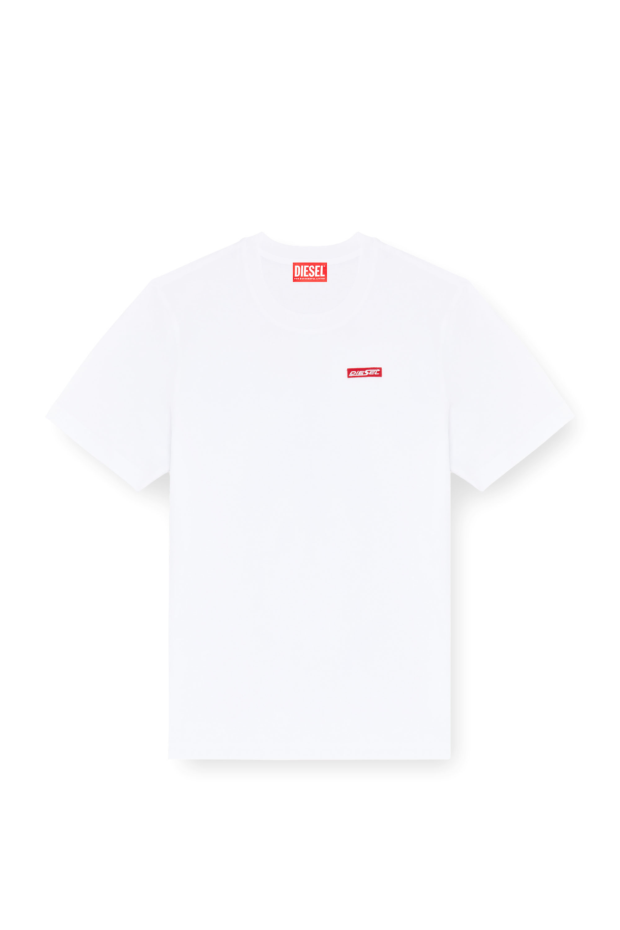 Diesel - T-ADJUST-AA12, Herren T-Shirt aus Baumwolle mit Logo patch in Wei&szlig; - 2