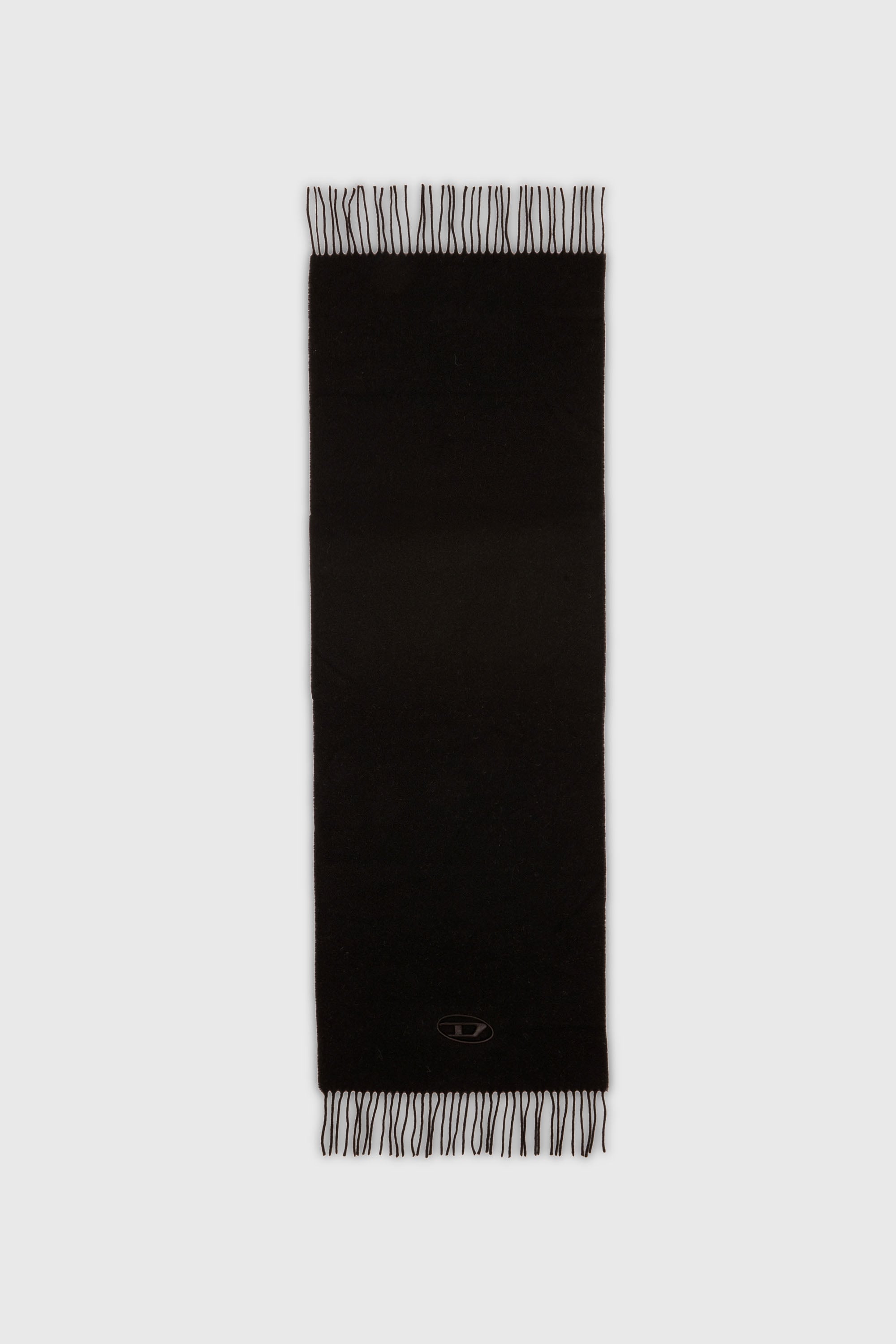 Diesel - S-IMON-D-LONG, Unisex Schal aus Wollmischung mit Fransenabschl&uuml;ssen in Schwarz - 2