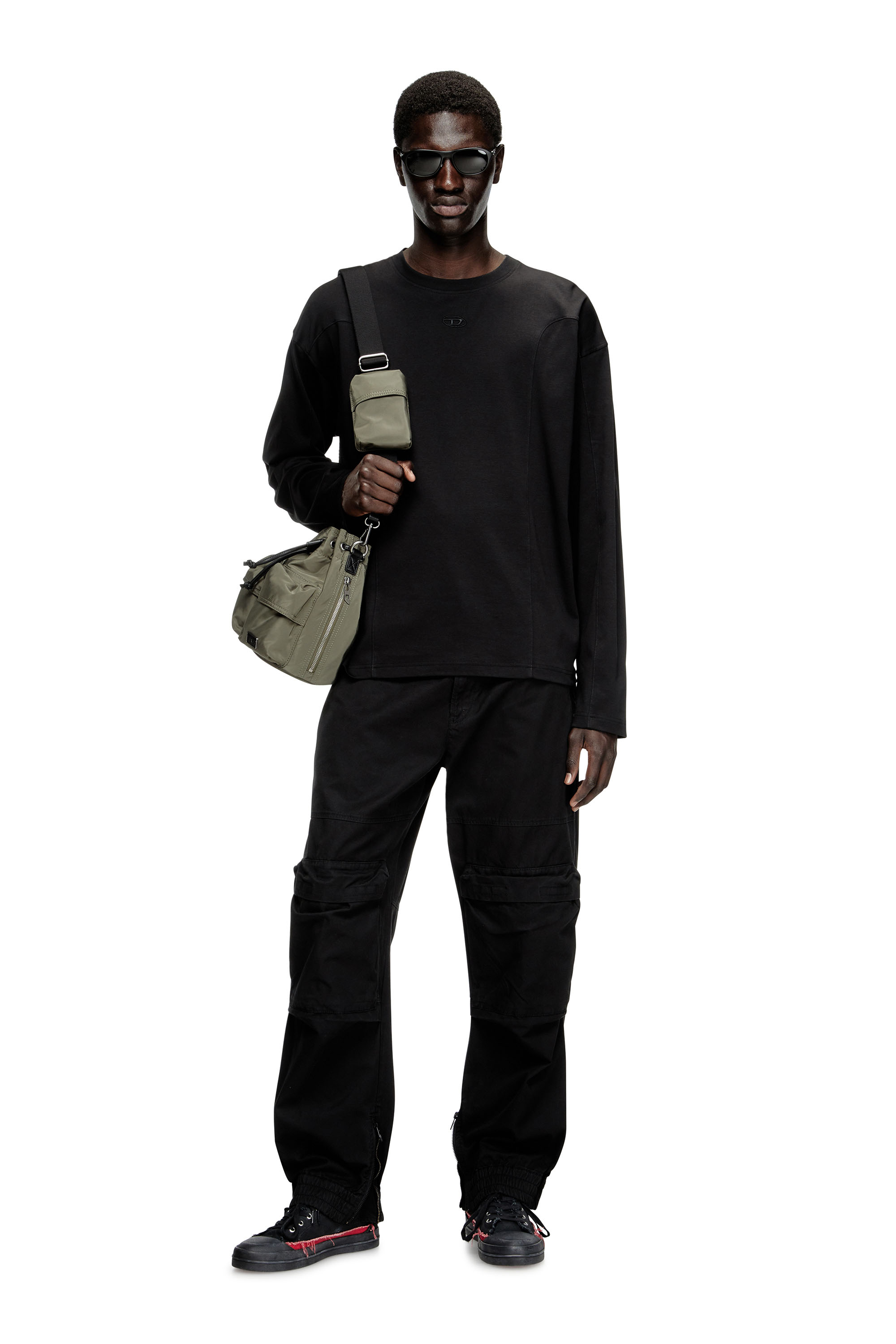 Diesel - T-BOXT-LS-INT, T-shirt a manica lunga con pannelli Uomo in Nero - 2