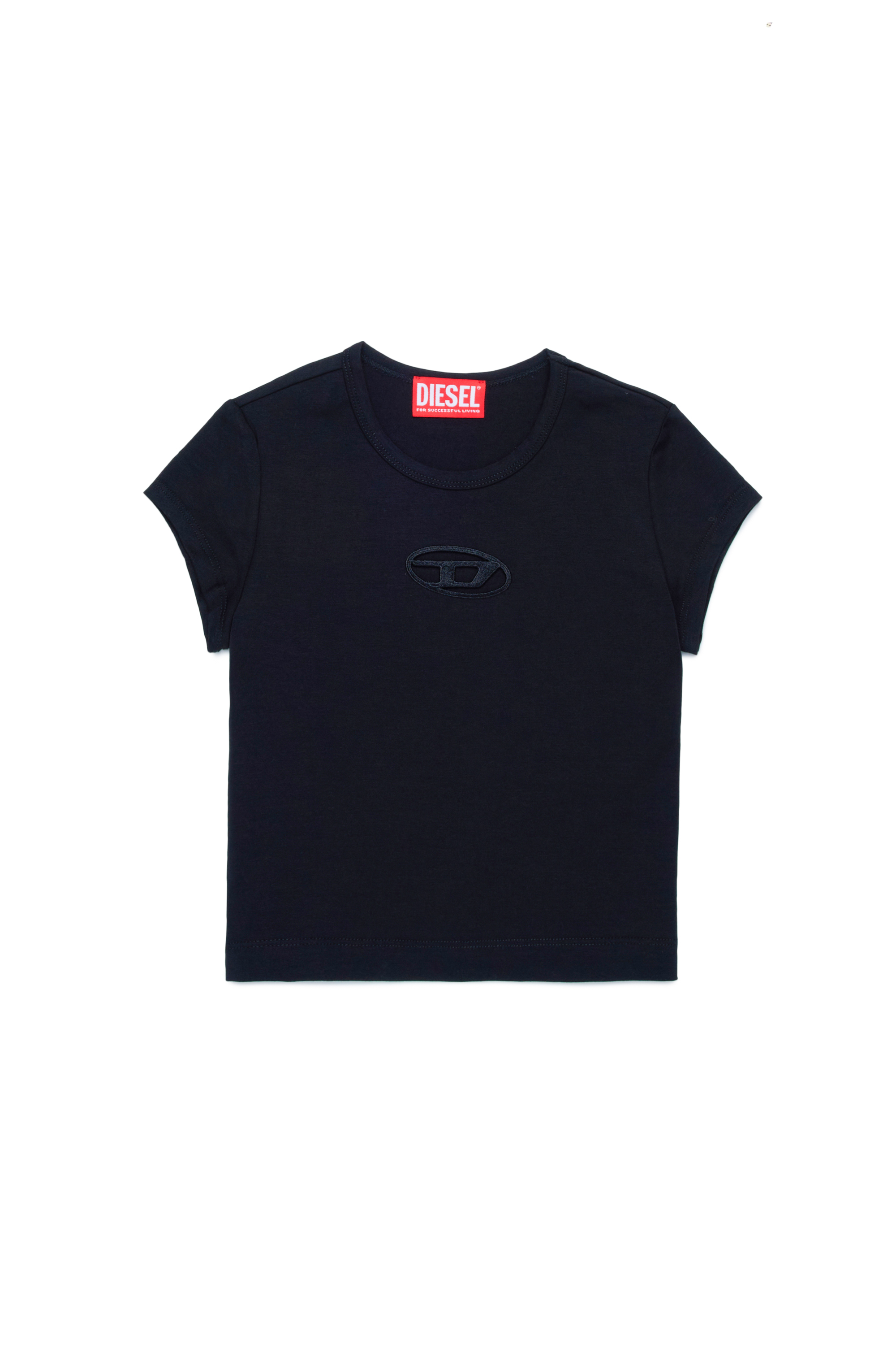 Diesel - TANGIE, Woman T-shirt with cut-out Oval D logo in Black - Image 1