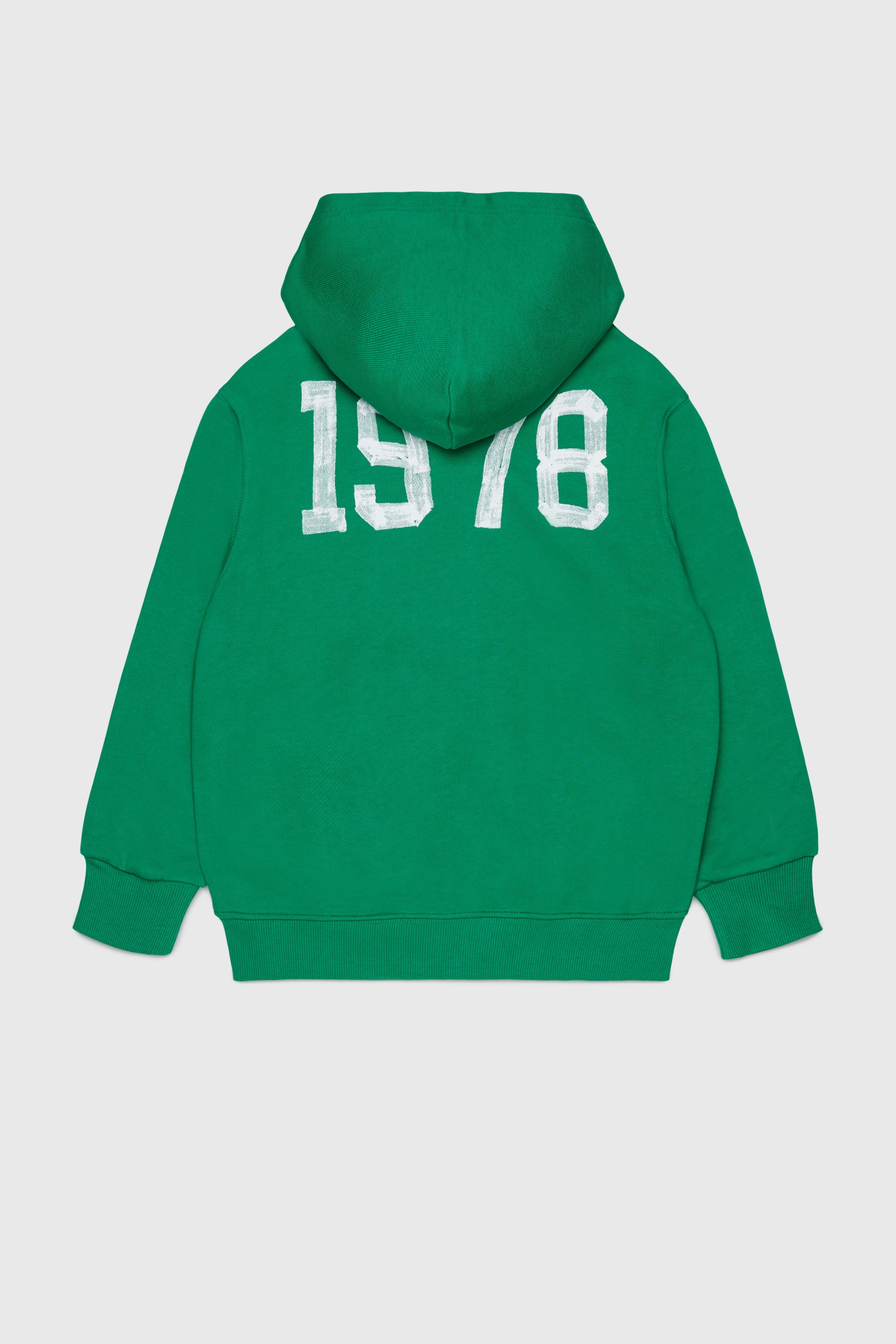 Diesel - SBANDHOOD OVER, Sweat &agrave; capuche zipp&eacute; avec logo effet peinture Homme in Vert - 2