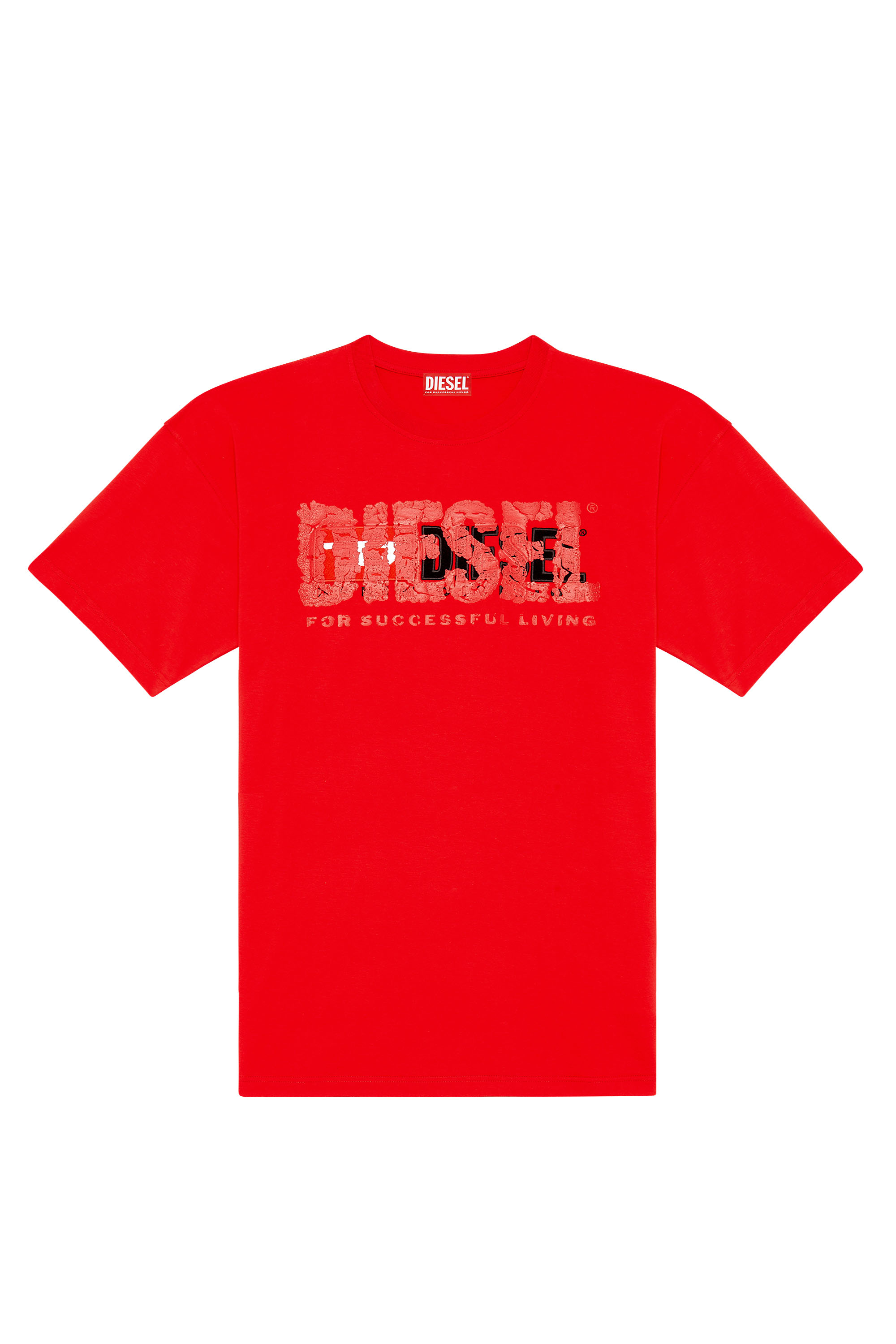 Diesel - T-NABEL-M1, Uomo T-shirt con doppio logo in Rosso - Image 3