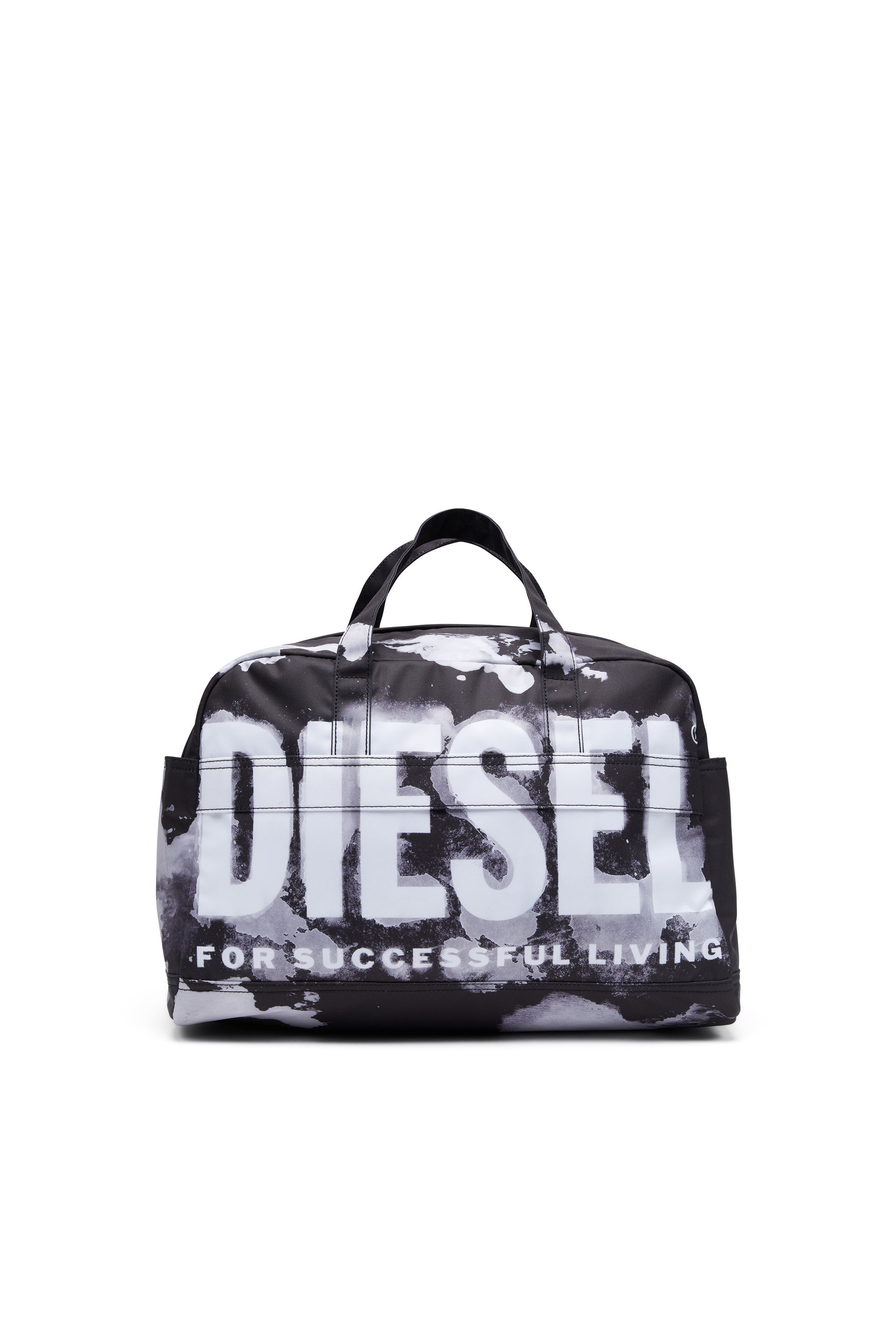 Diesel - RAVE DUFFLE L X, Homme Rave-Sac de sport avec imprimé logo estompé in Noir - Image 1