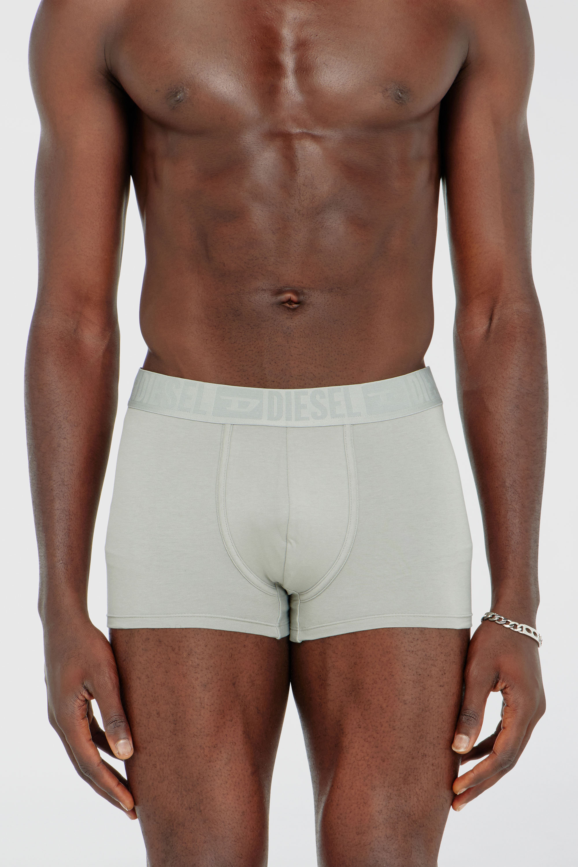 Diesel - MIKE-D-CORE-3PACK, Lot de trois boxers en coton stretch avec ceinture ton sur ton Homme in Gris - 3